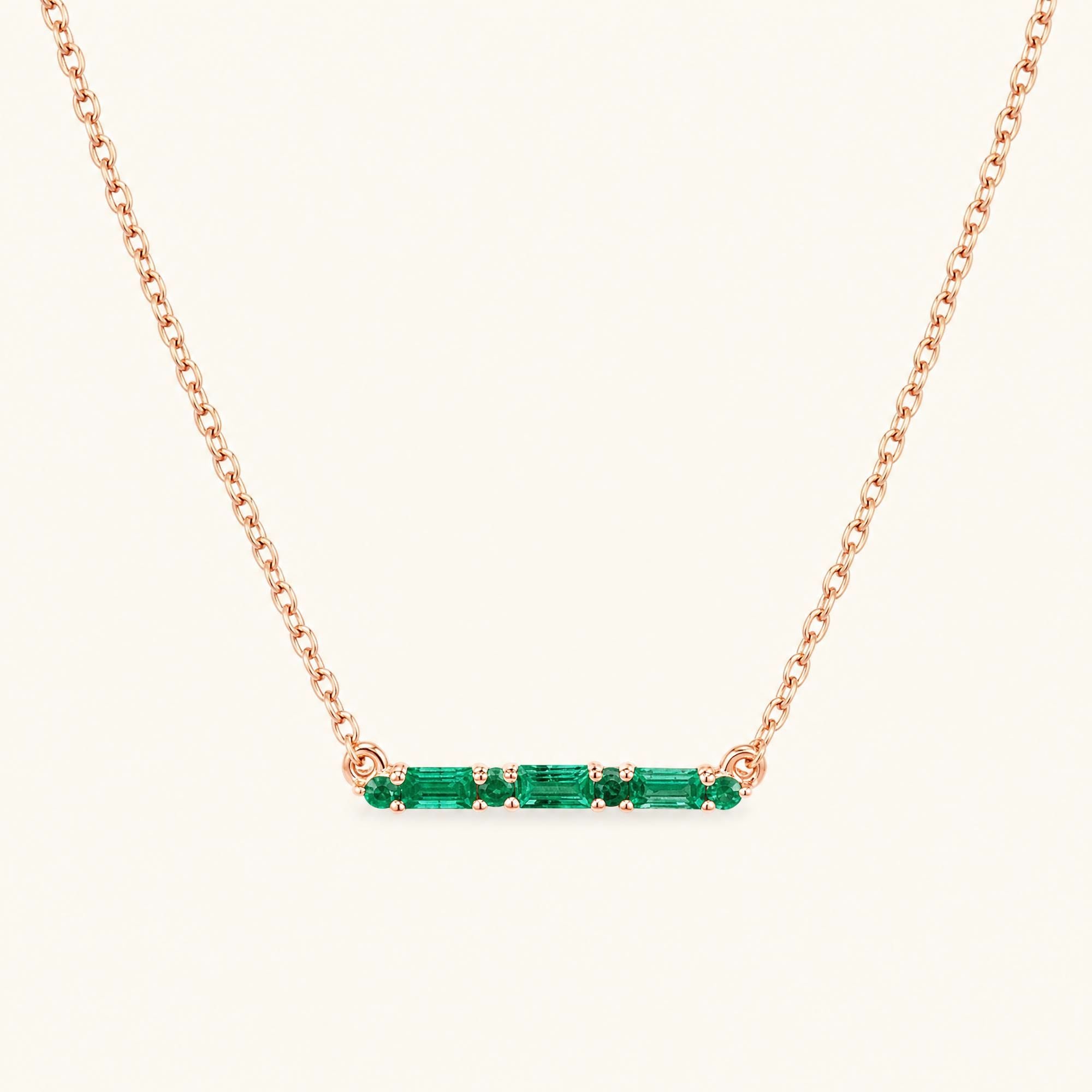 Bhagya necklace emerald rose gold