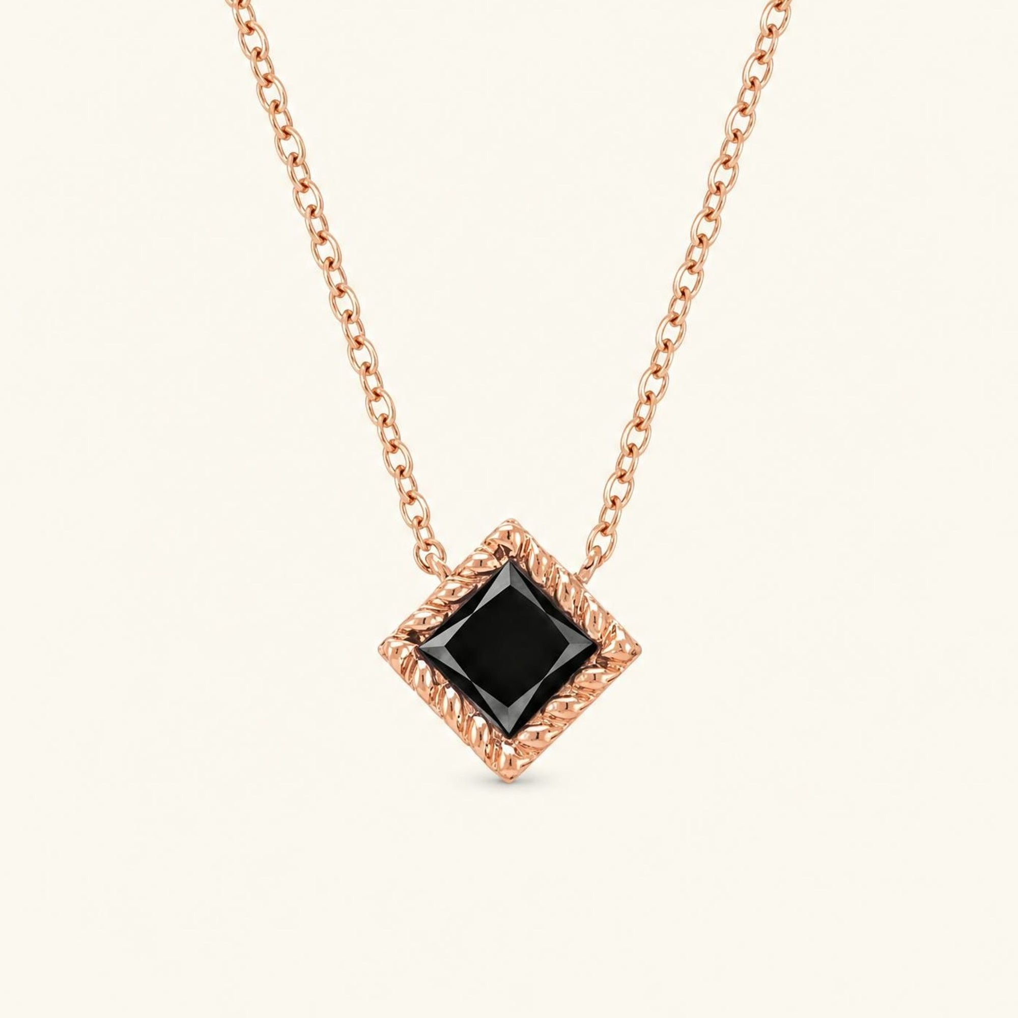 Indrani black diamond necklace rose gold