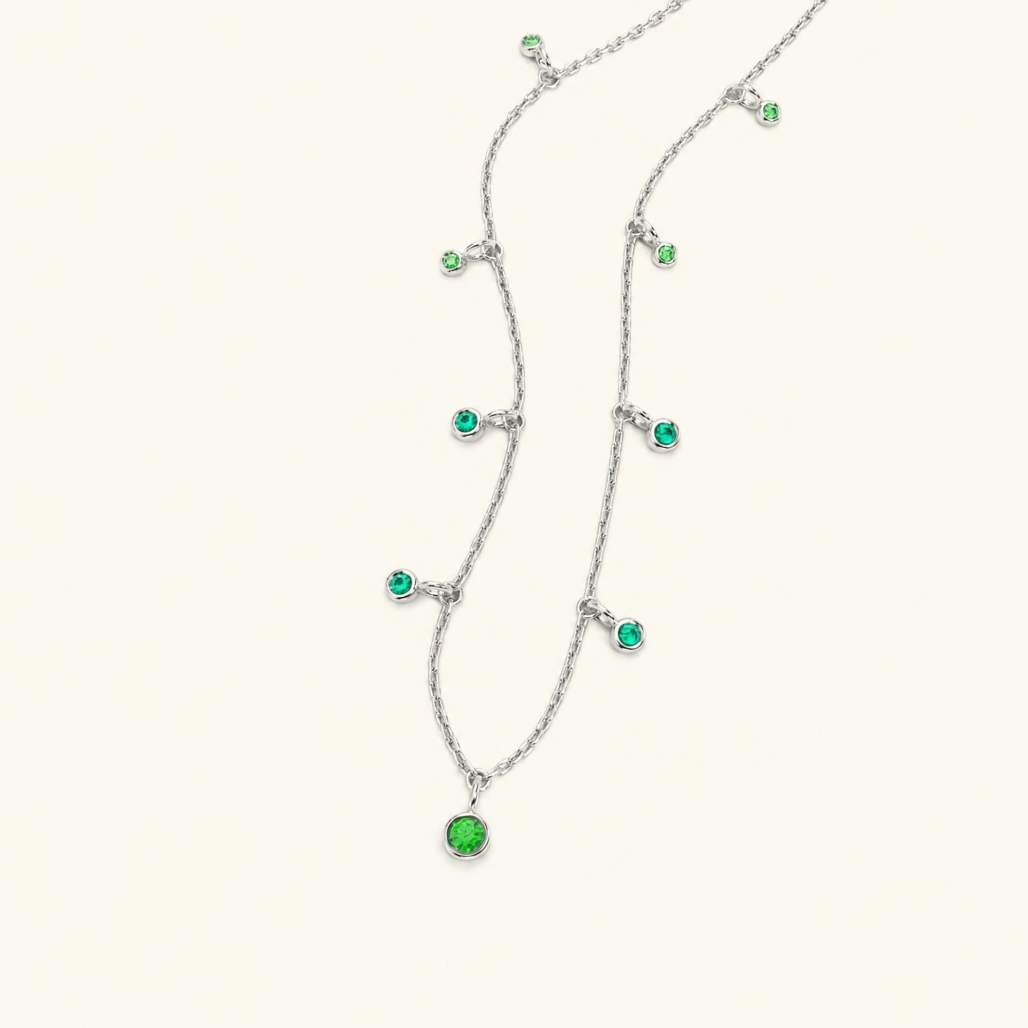 Megha white gold necklace with emerald