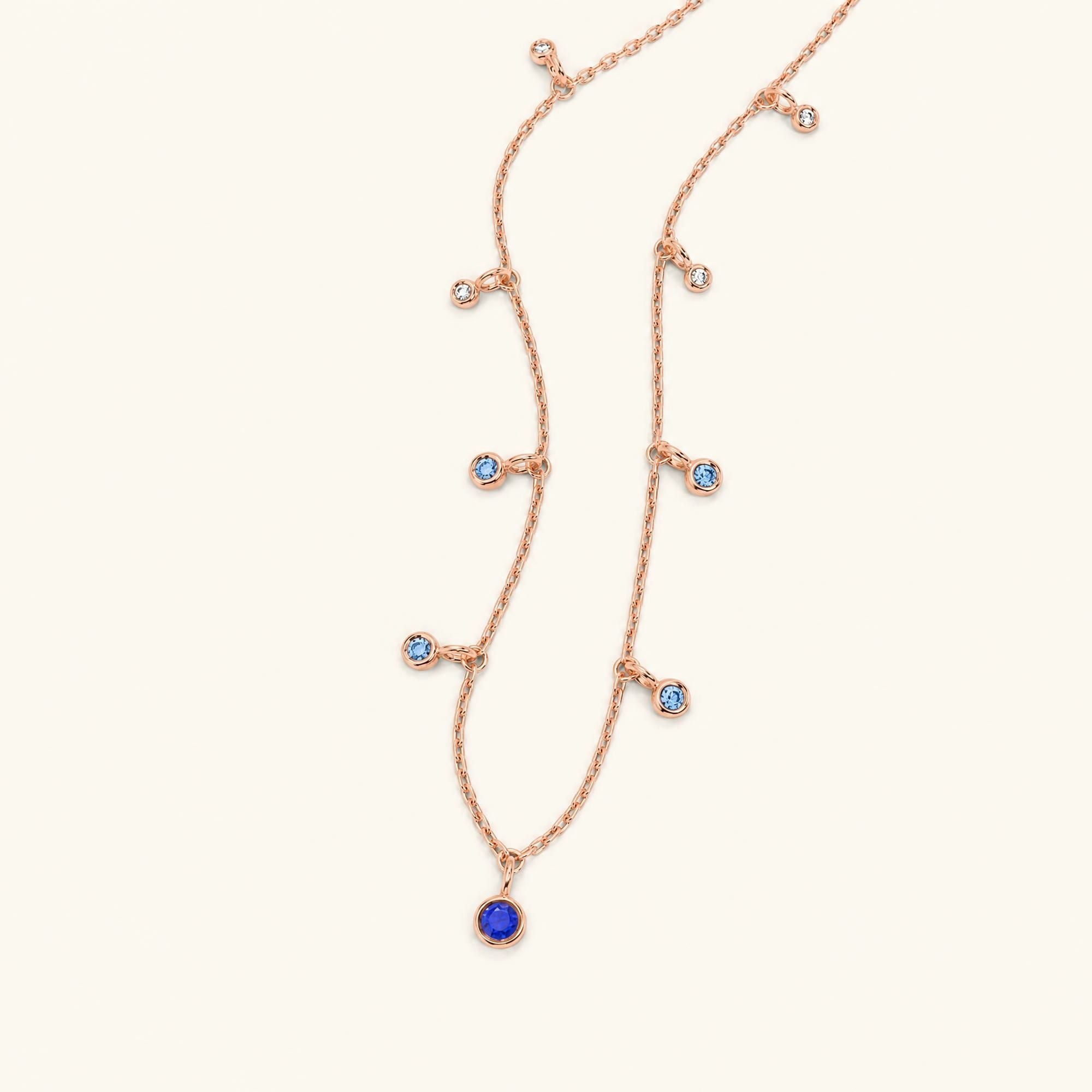 Megha rose gold necklace with sapphire