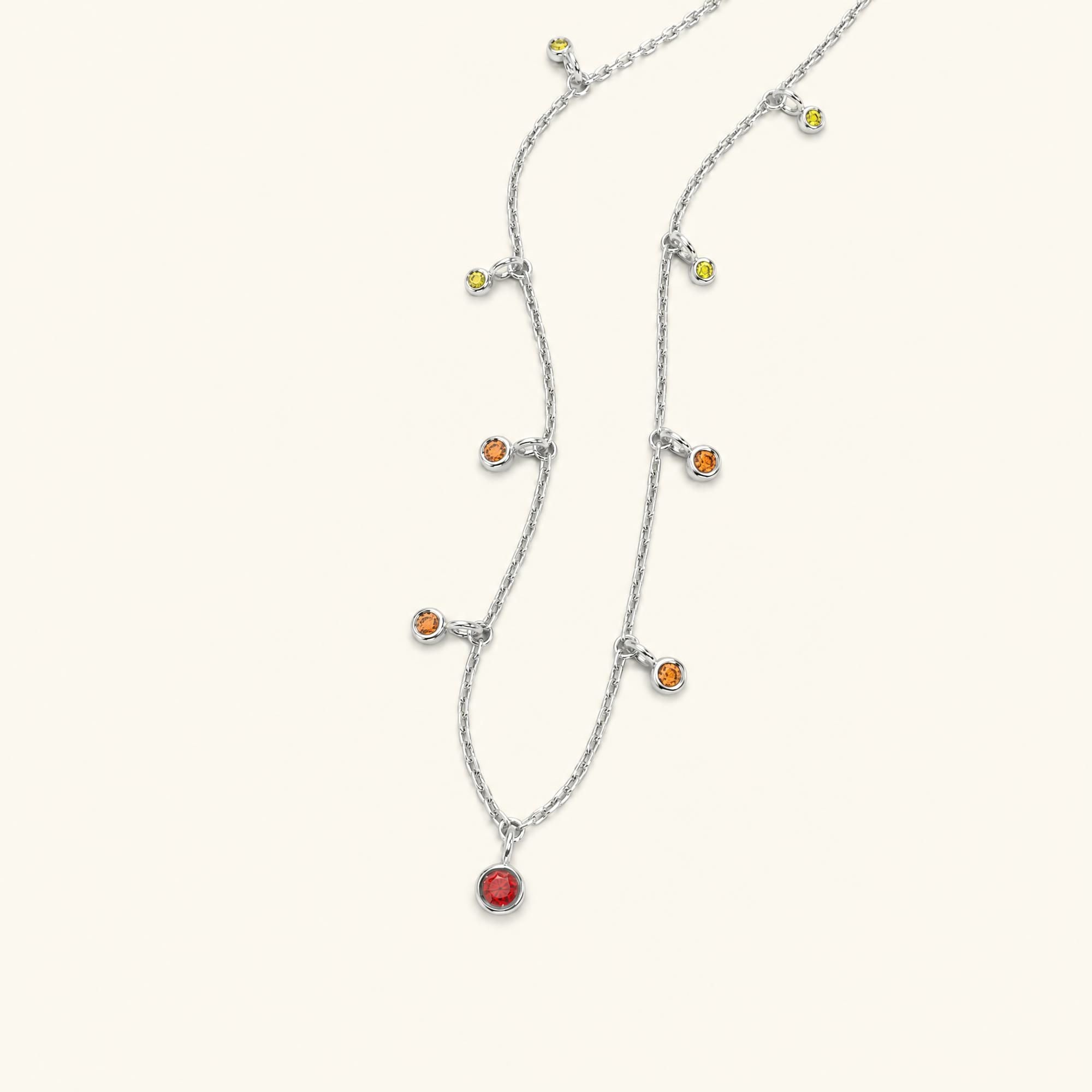 Megha white gold necklace with orange sapphire