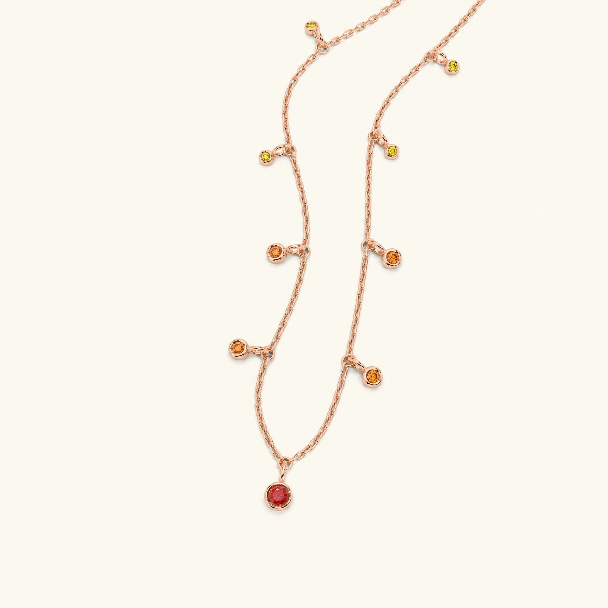Megha rose gold necklace with orange sapphire