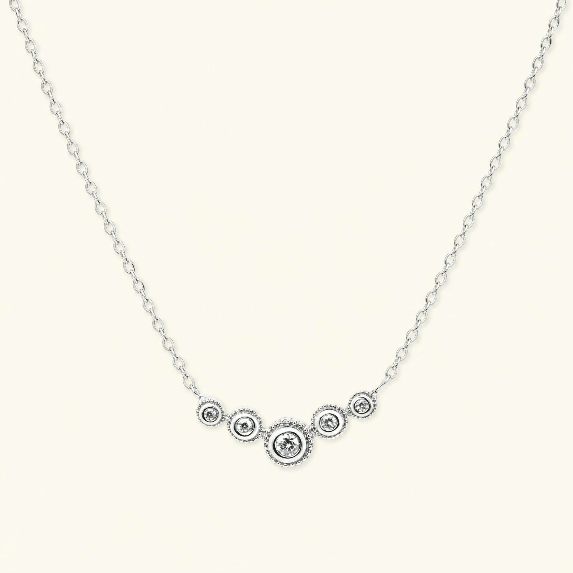 Diamond river necklace in white gold