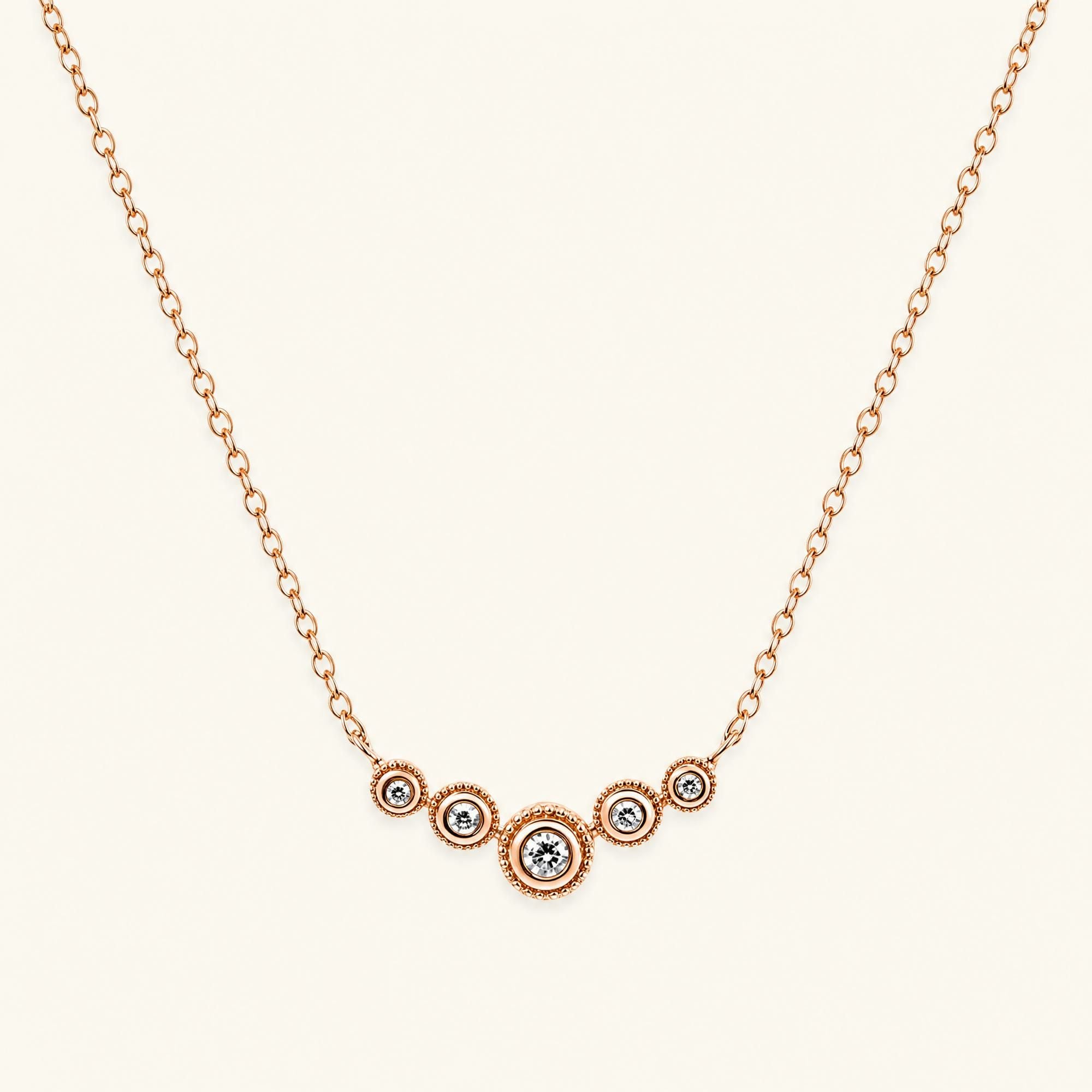 Diamond river necklace in rose gold
