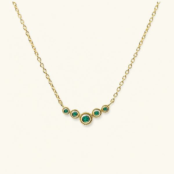 Fine emerald river necklace in vermeil
