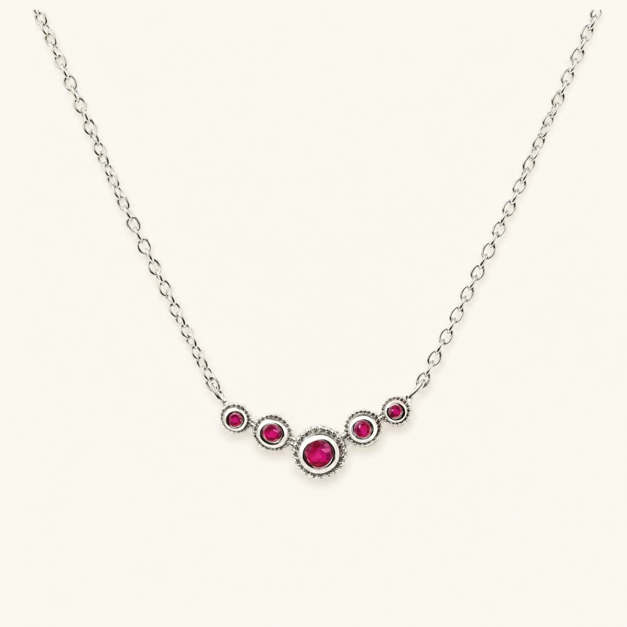 Fine ruby river necklace in white gold