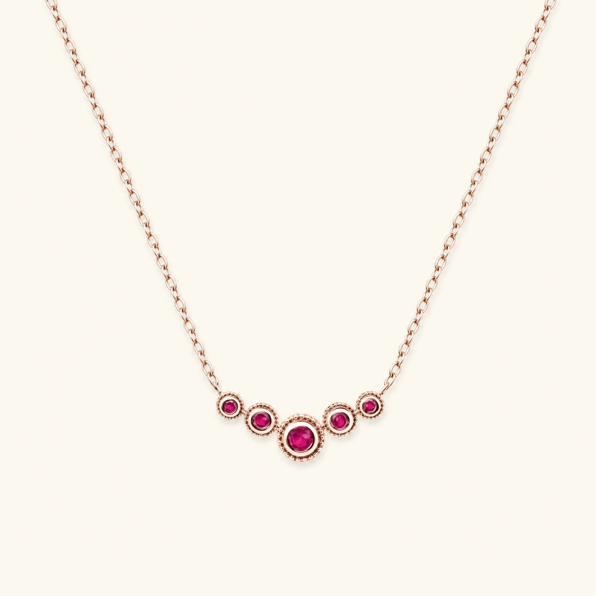Nadi ruby necklace in rose gold