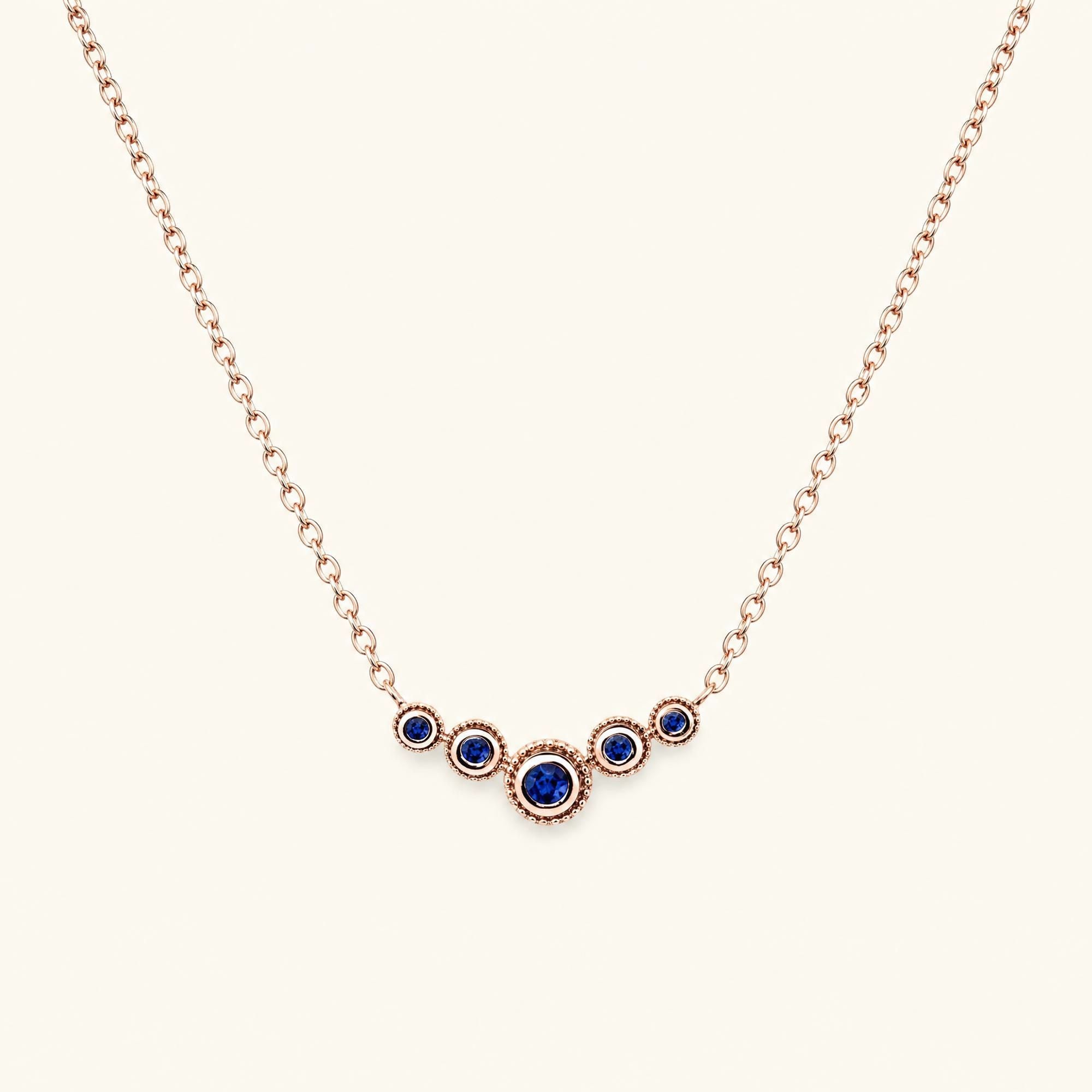 Nadi necklace rose gold sapphire women