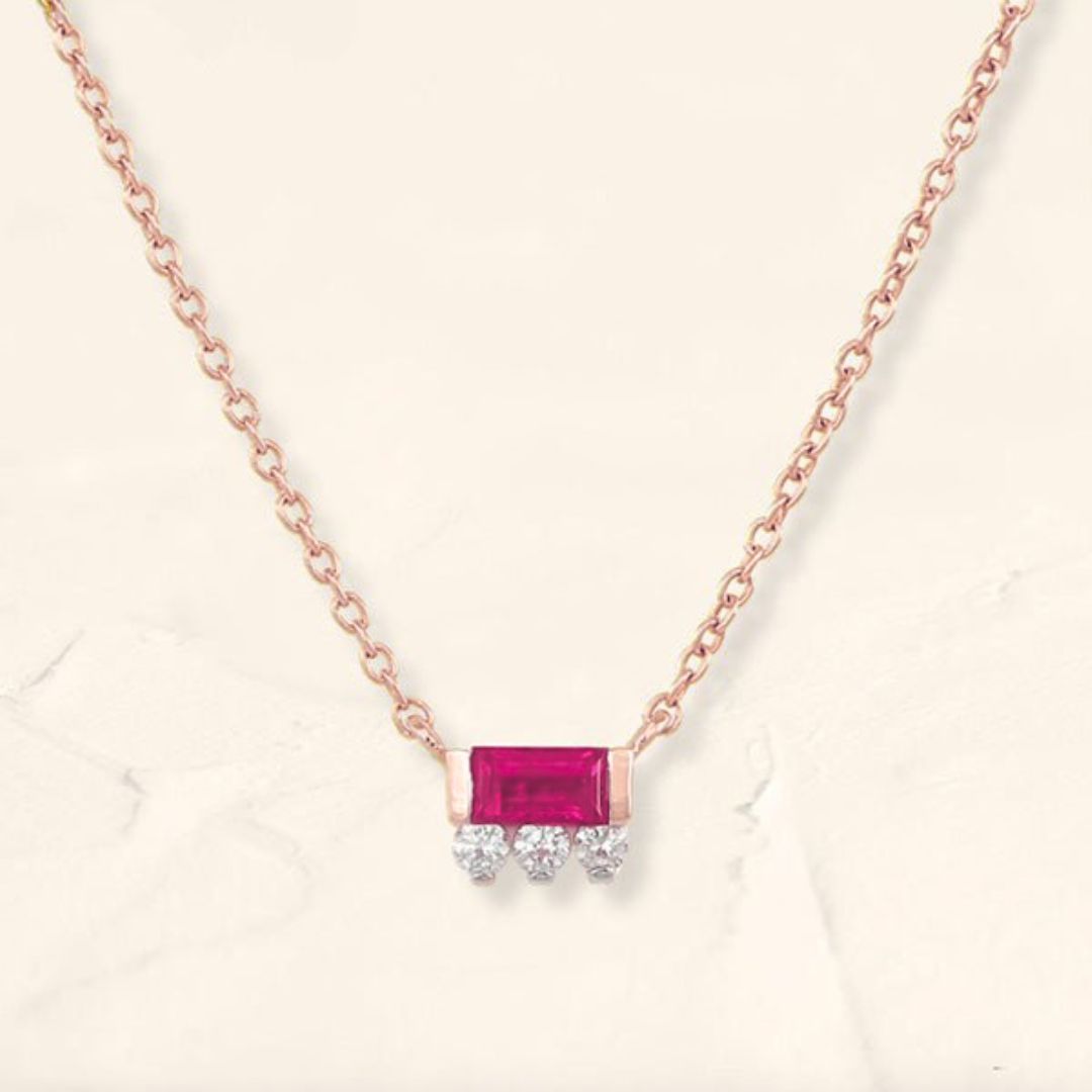 collier prana or rose rubis femme