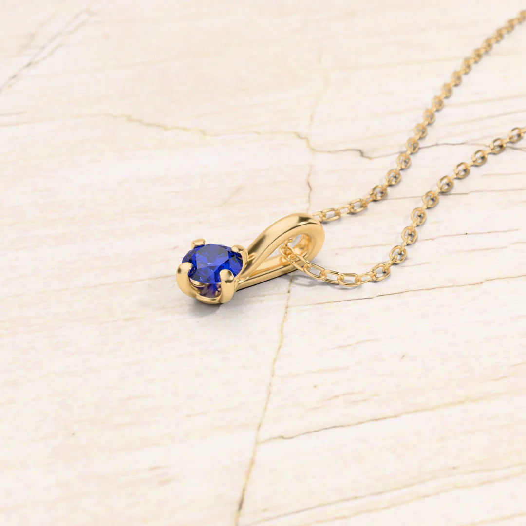 collier saphir solitaire Saral