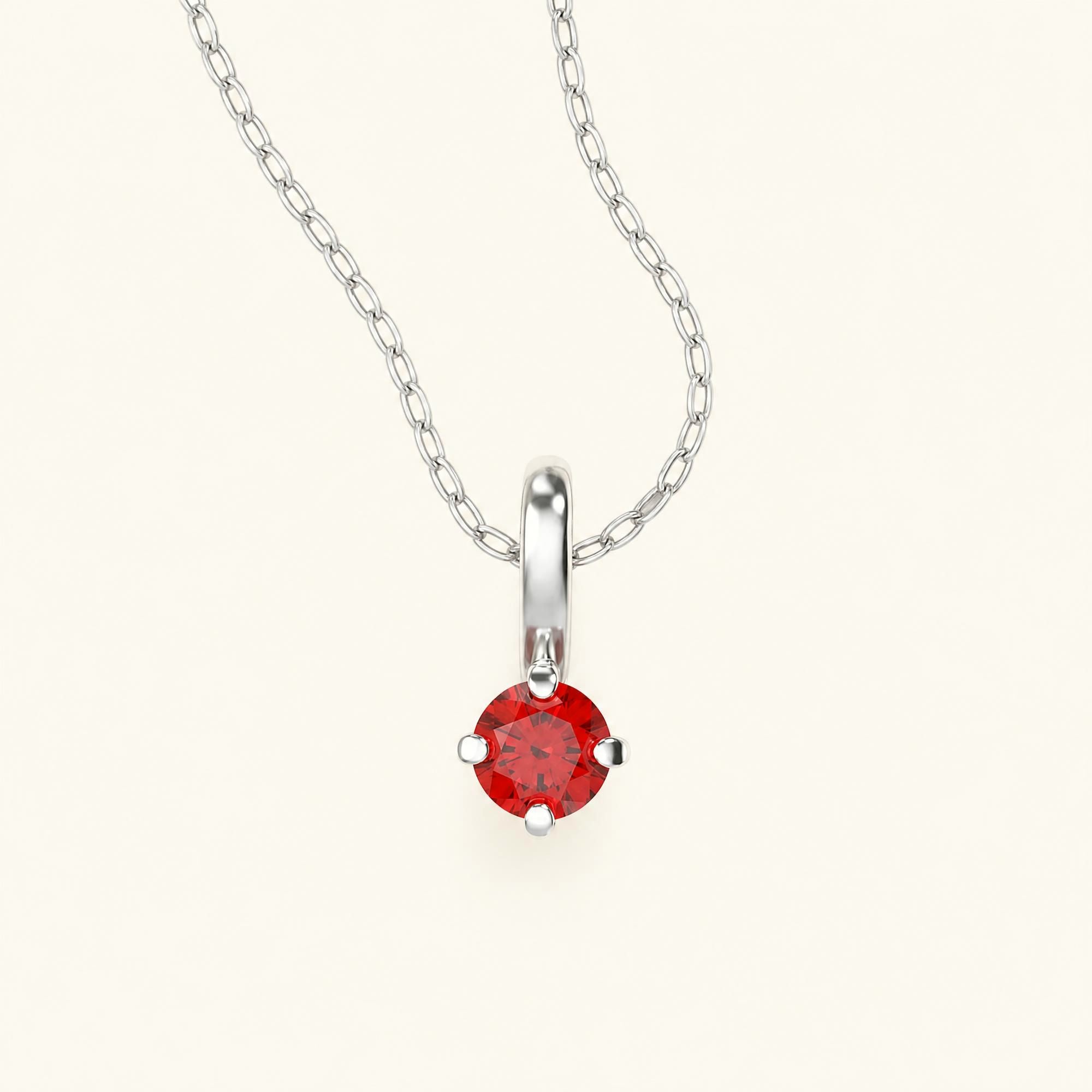 Saral white gold ruby solitaire necklace