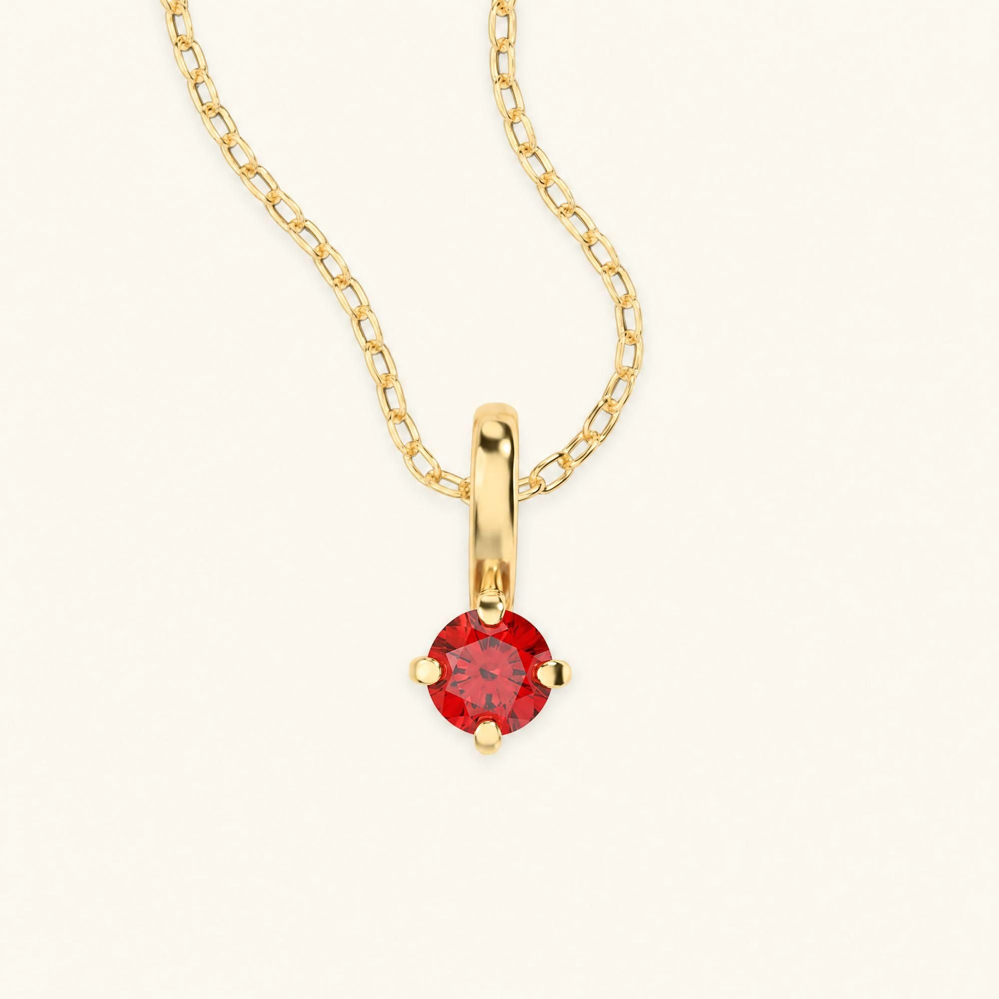 Ruby necklace in 18K yellow gold