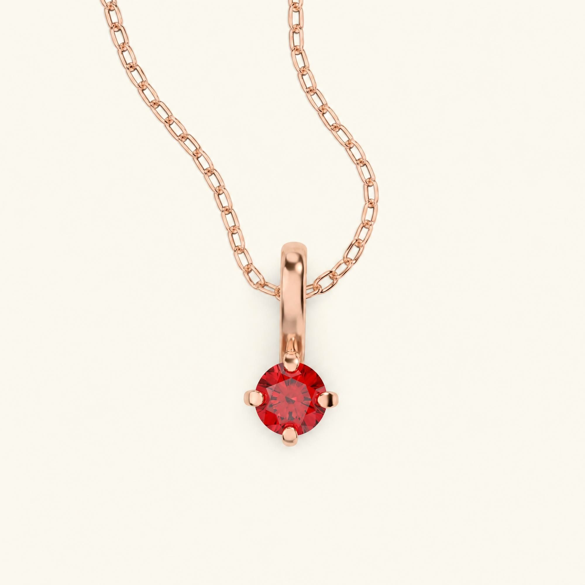 Saral rose gold ruby solitaire necklace