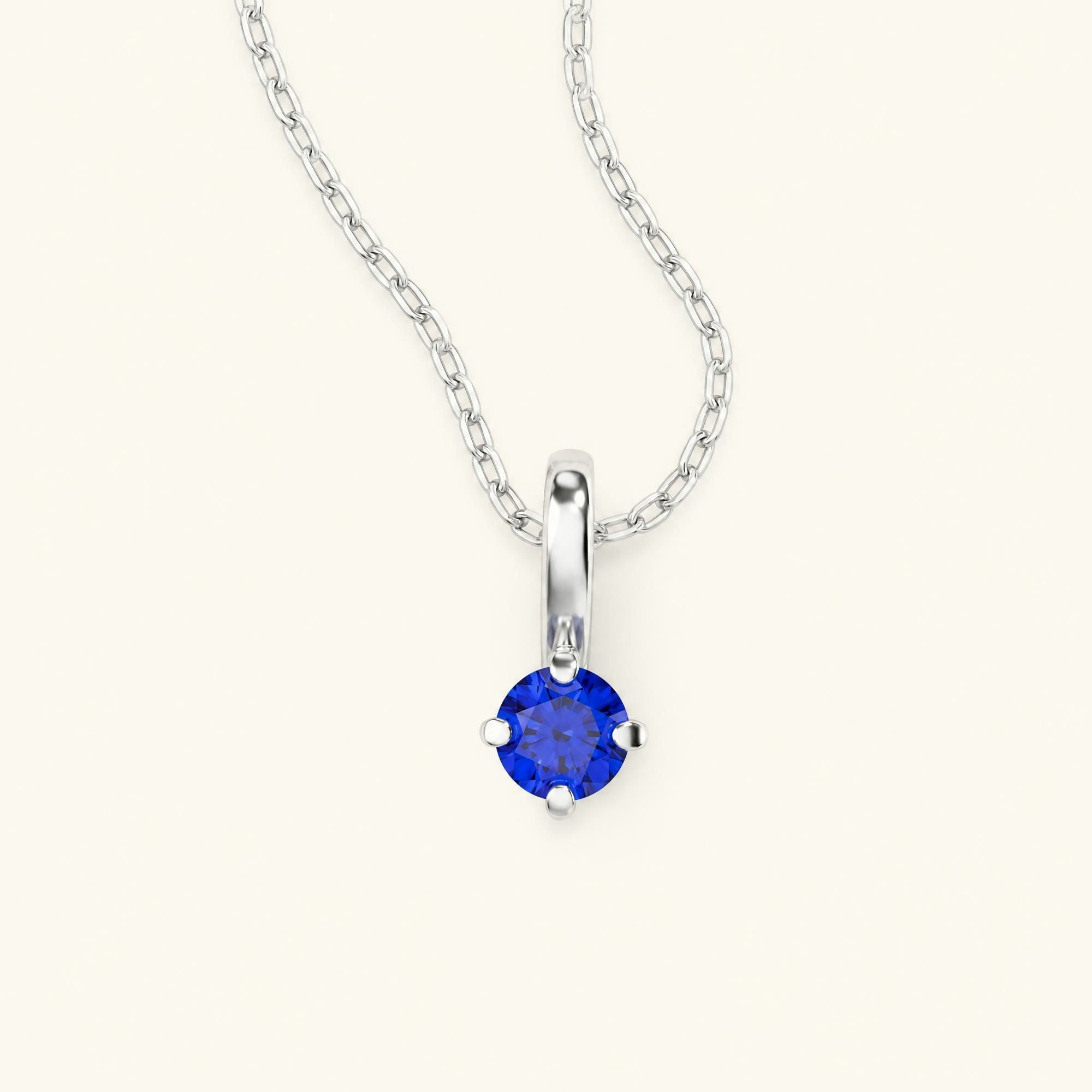 Saral sapphire solitaire necklace white gold