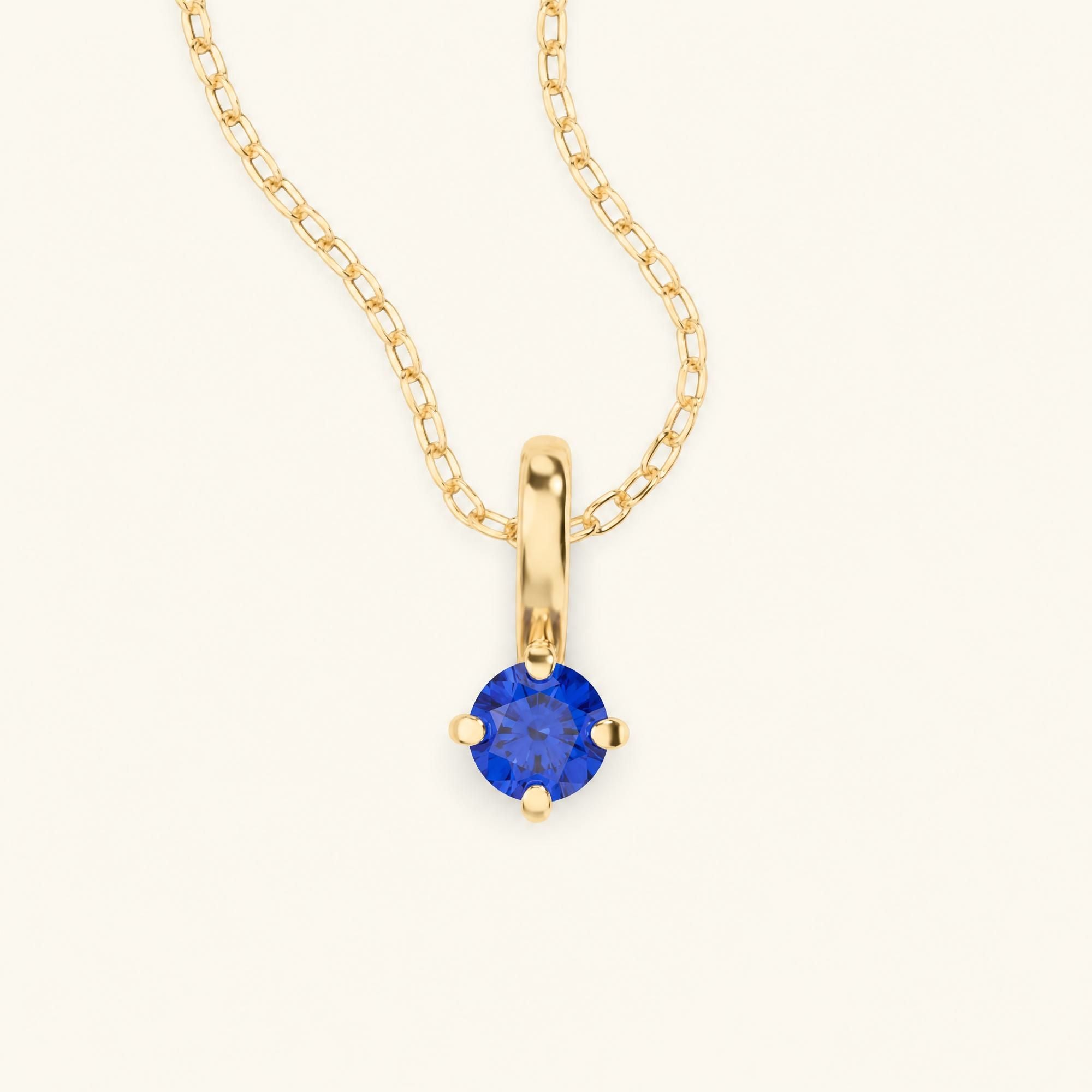 Sapphire necklace in 18K yellow gold