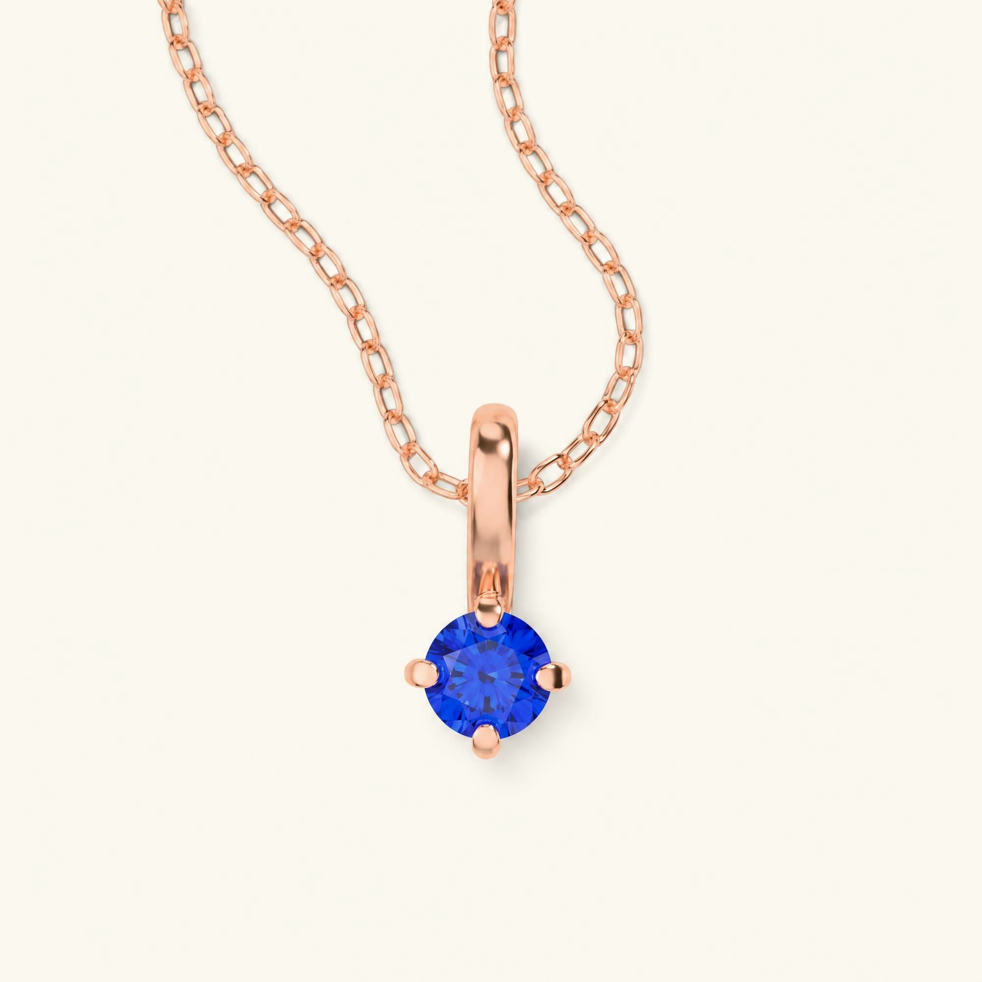 Saral sapphire solitaire necklace rose gold