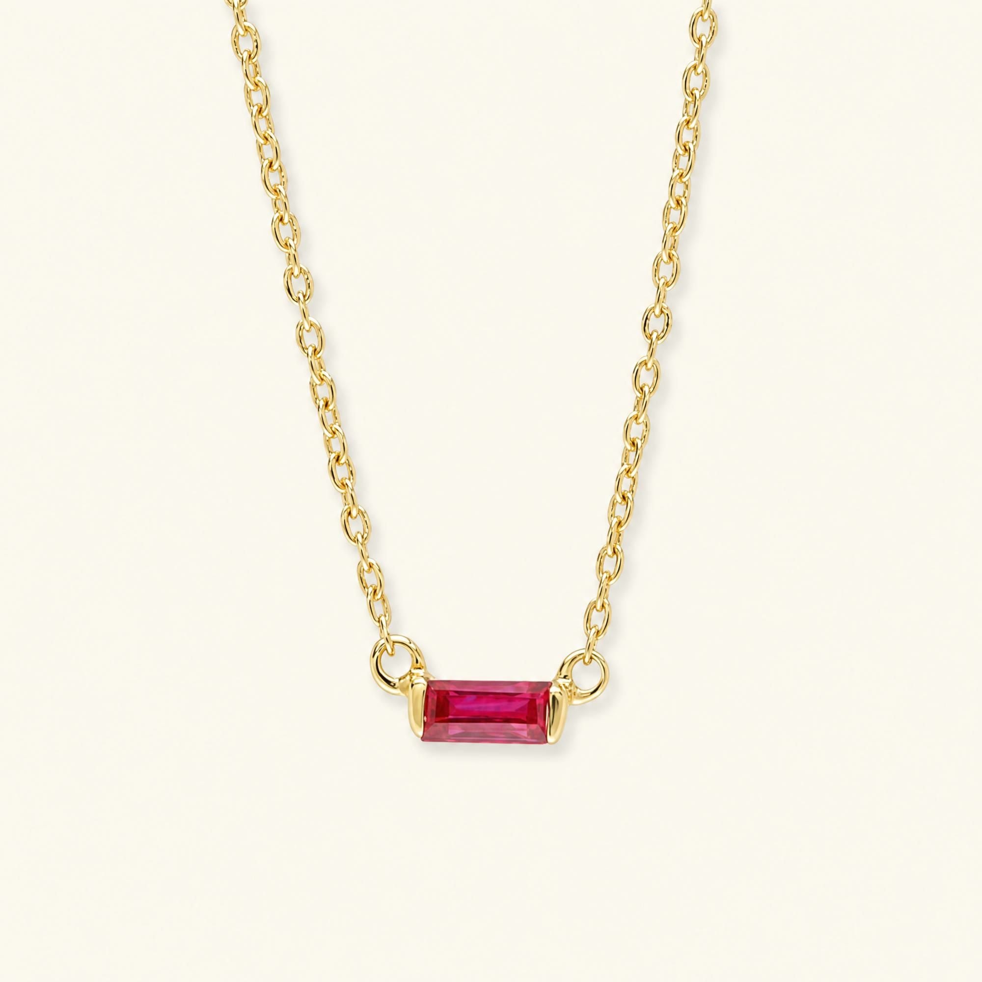 Collier baguette Shanti en rubis et or jaune