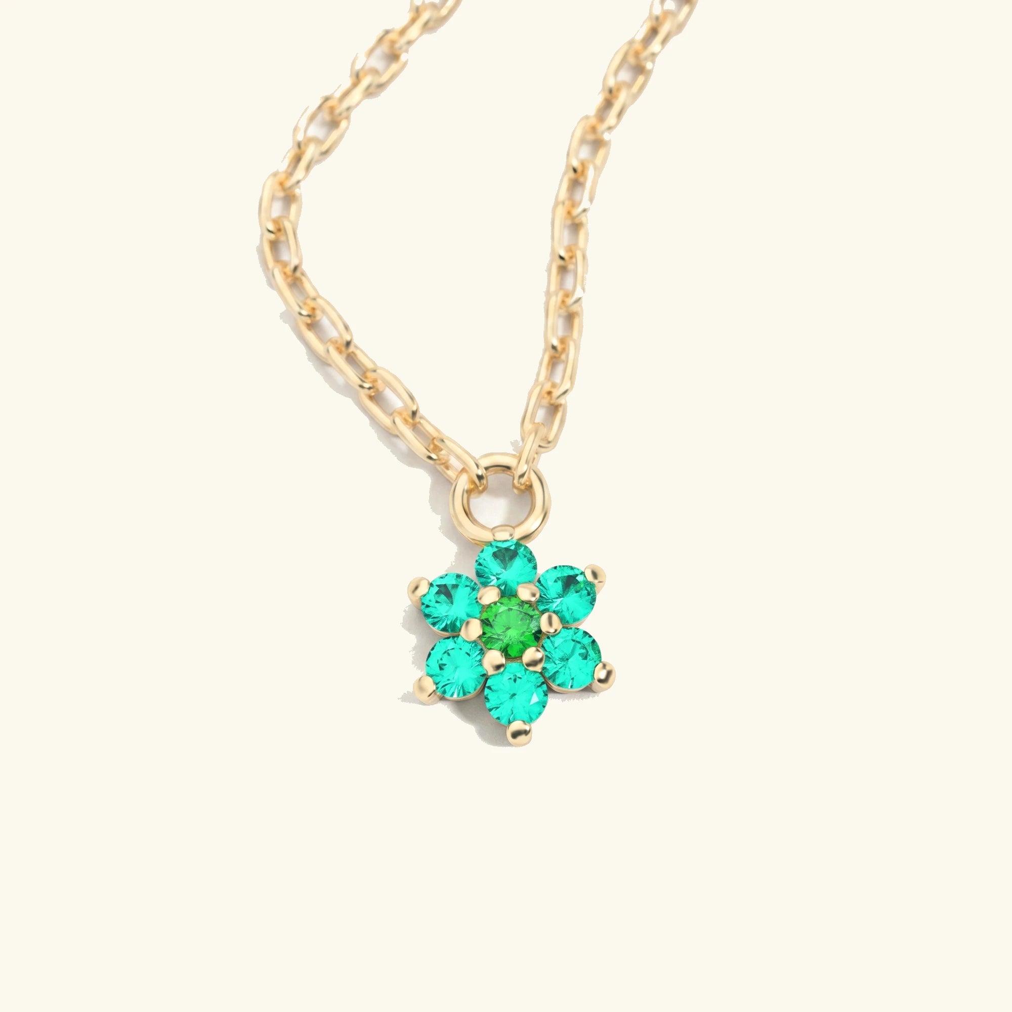 Surya yellow gold necklace with emerald