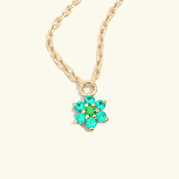 Surya yellow gold necklace with emerald