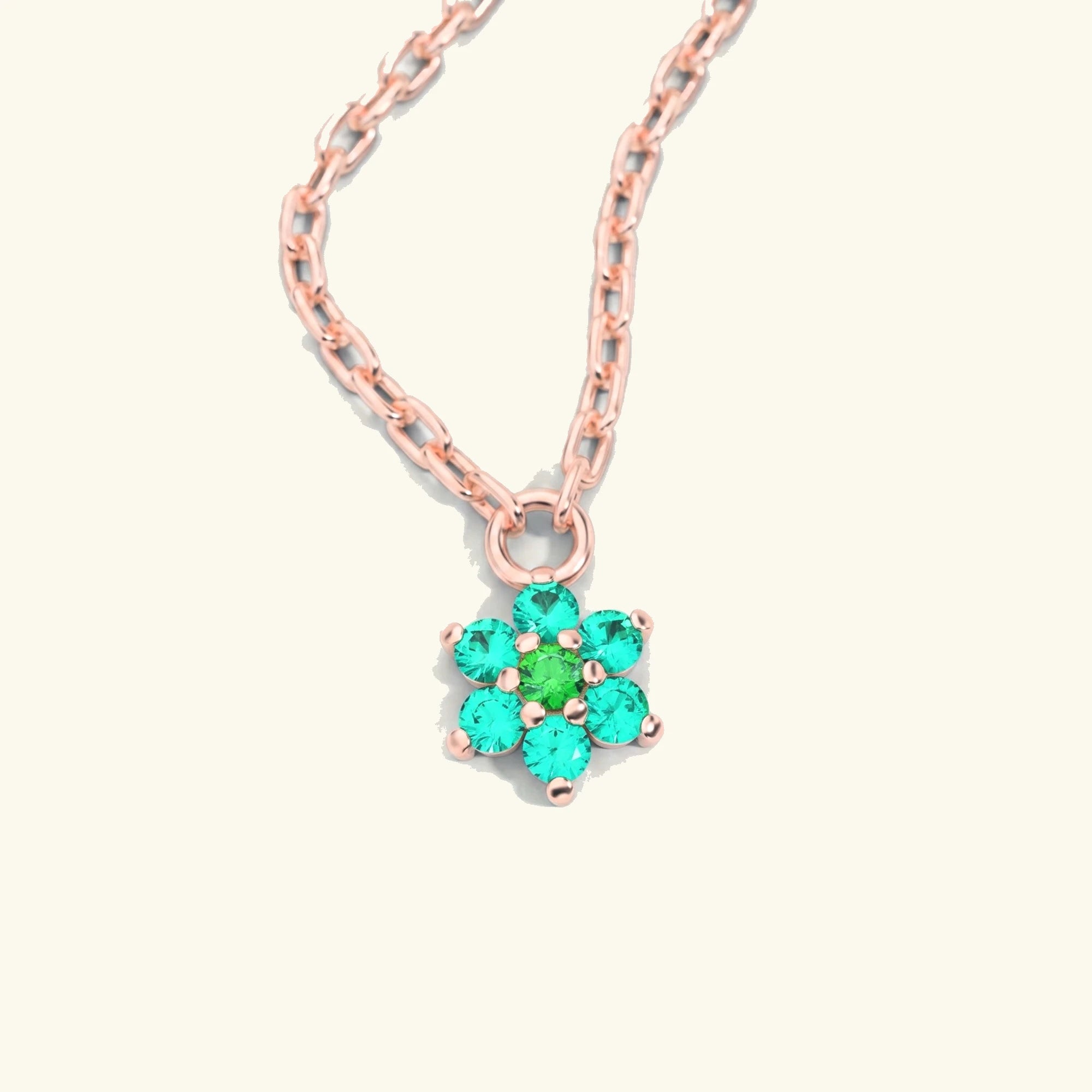 Surya rose gold necklace with emerald