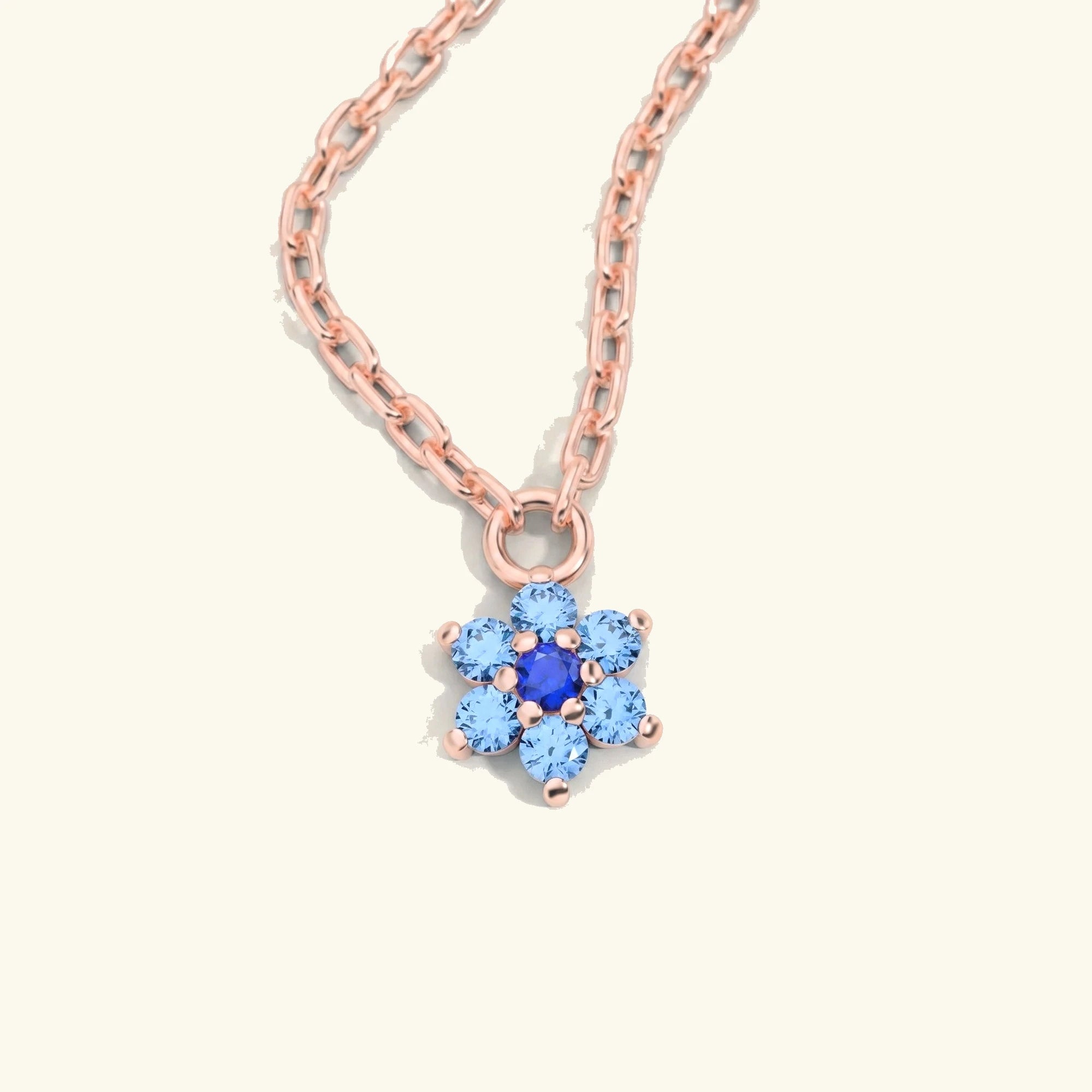 Surya rose gold necklace with sapphire