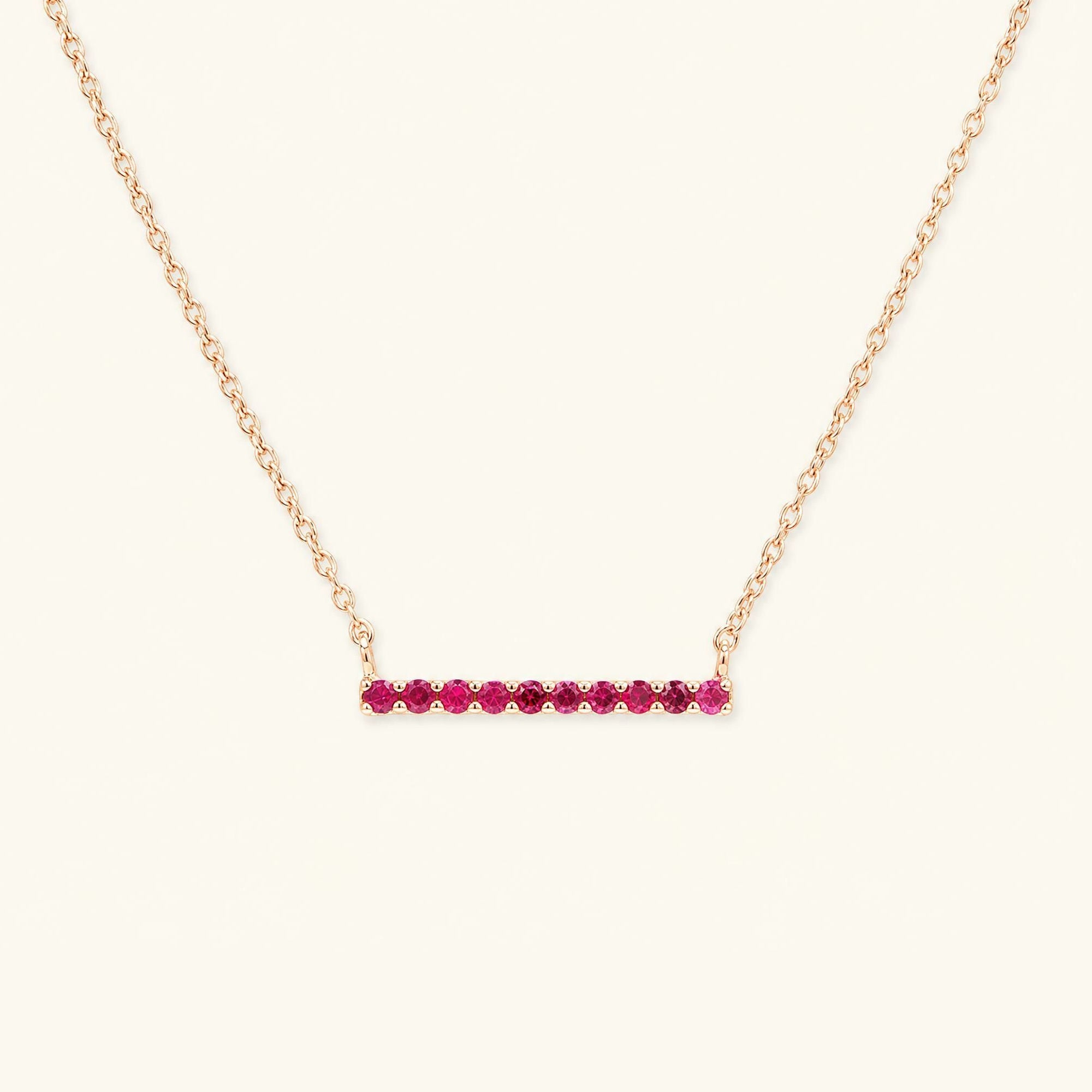 Ujala bar necklace Ruby - rose gold