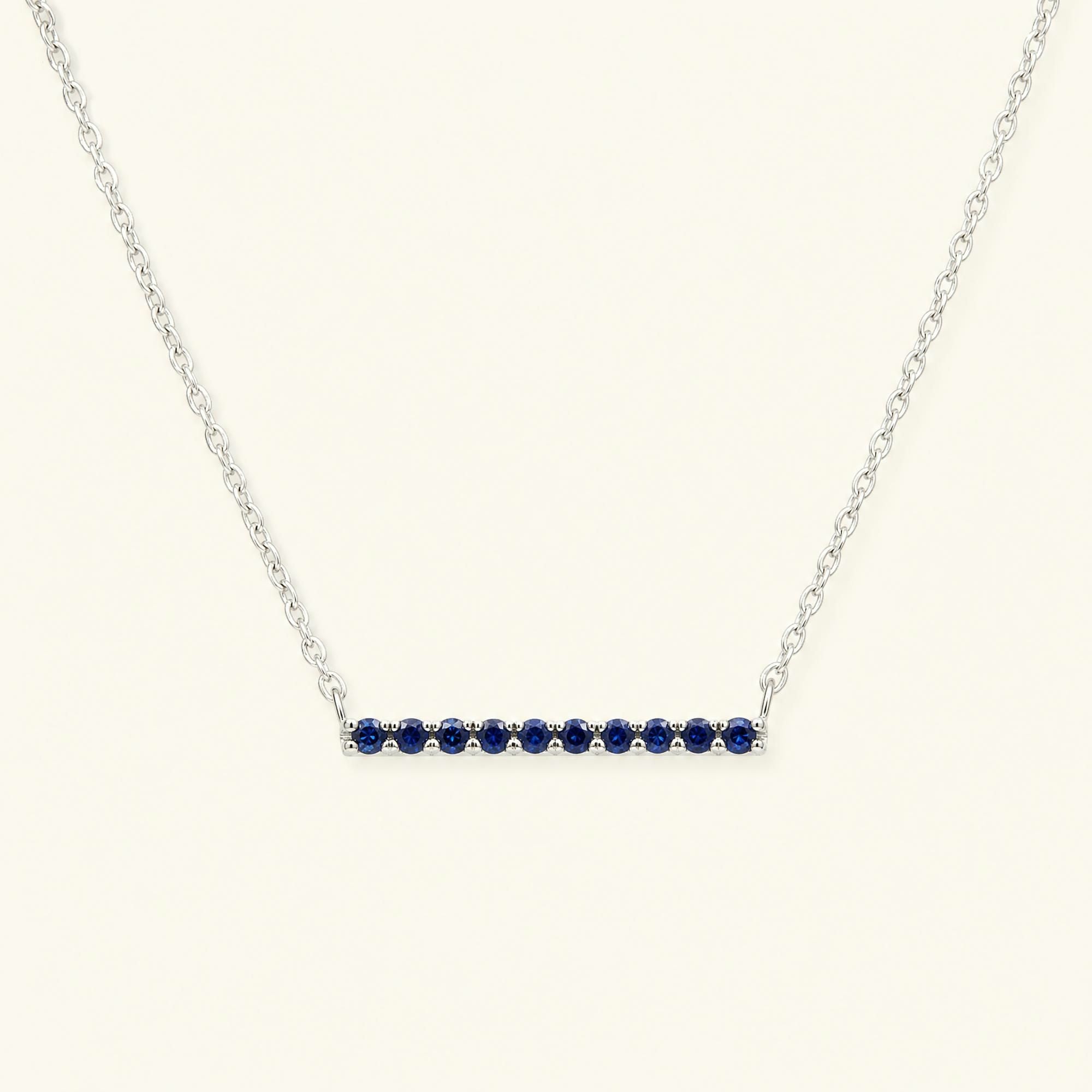 Ujala bar necklace Sapphire - white gold