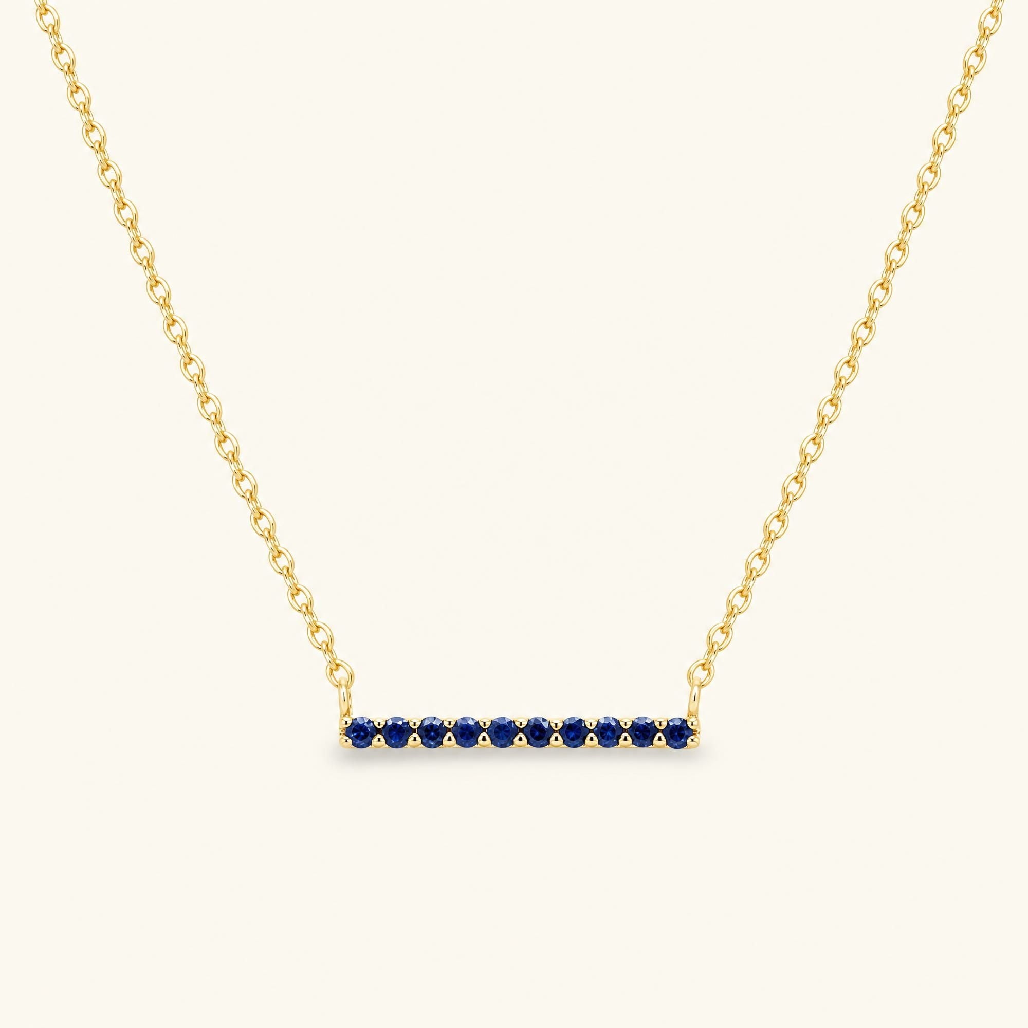 Collier bar Ujala en saphir et or jaune