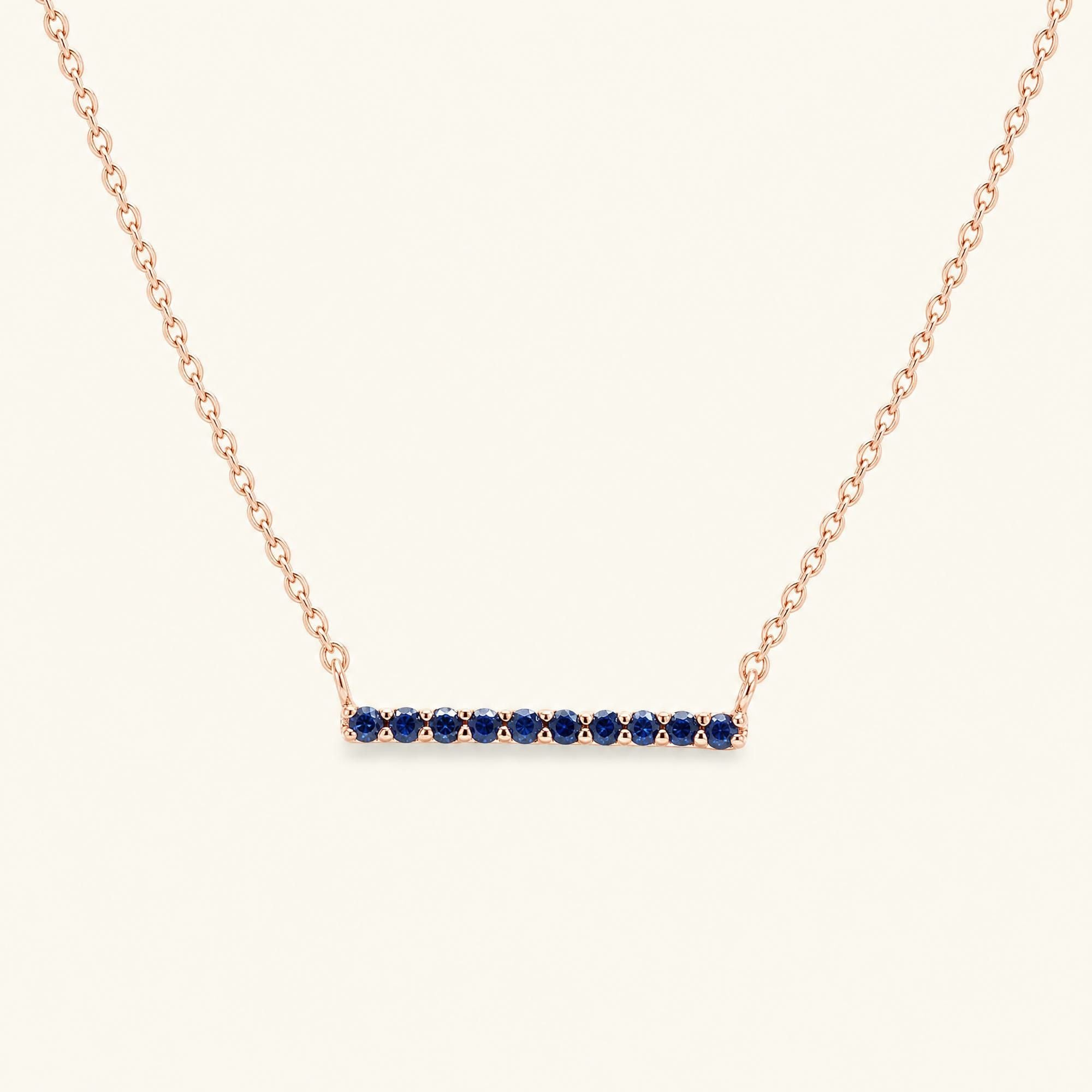 Ujala bar necklace Sapphire - white gold