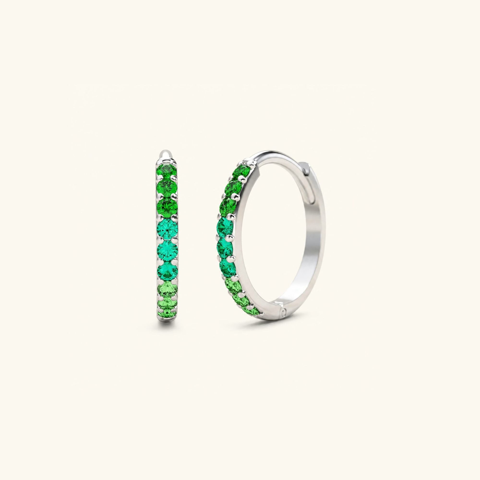 Jyoti Canopy Emerald hoops - white gold