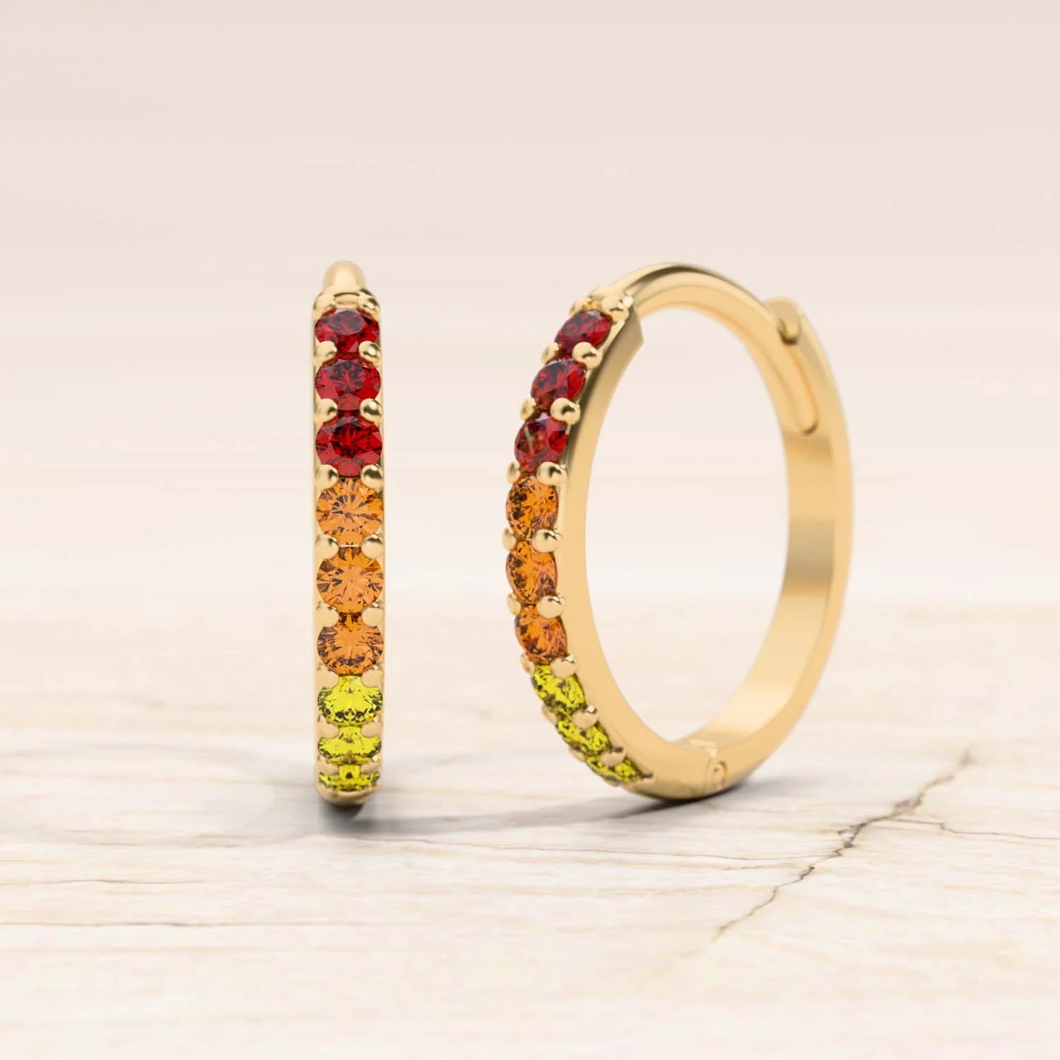 créoles jyoti or jaune saphir orange