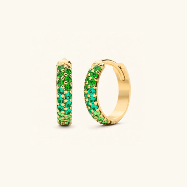 Lavani Canopy Emerald hoops - yellow gold