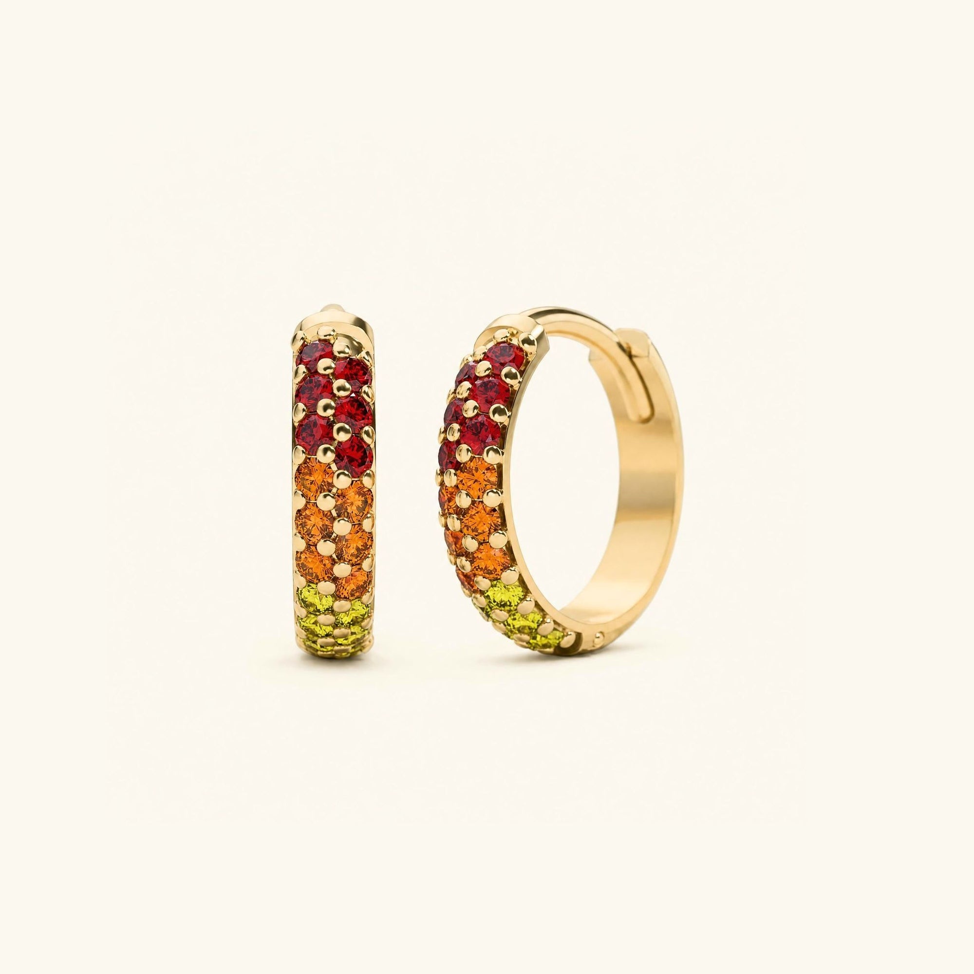 Lavani Sunset Sapphire hoops - yellow gold