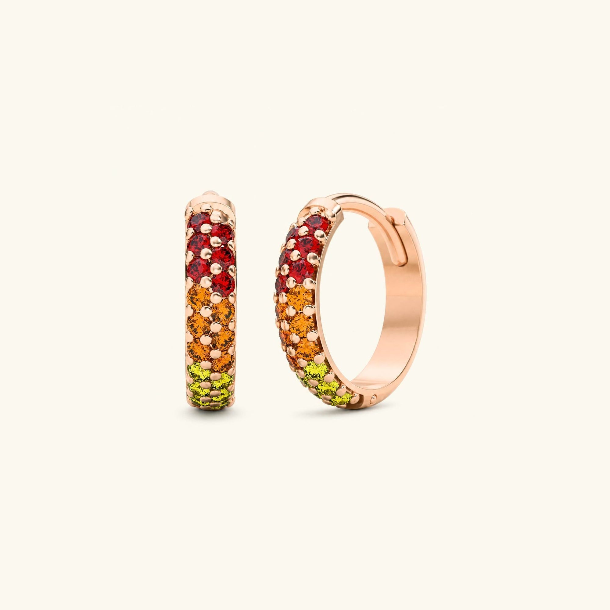 Lavani Sunset Sapphire hoops - rose gold