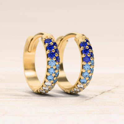 Créoles pour femme or jaune saphir Lavani