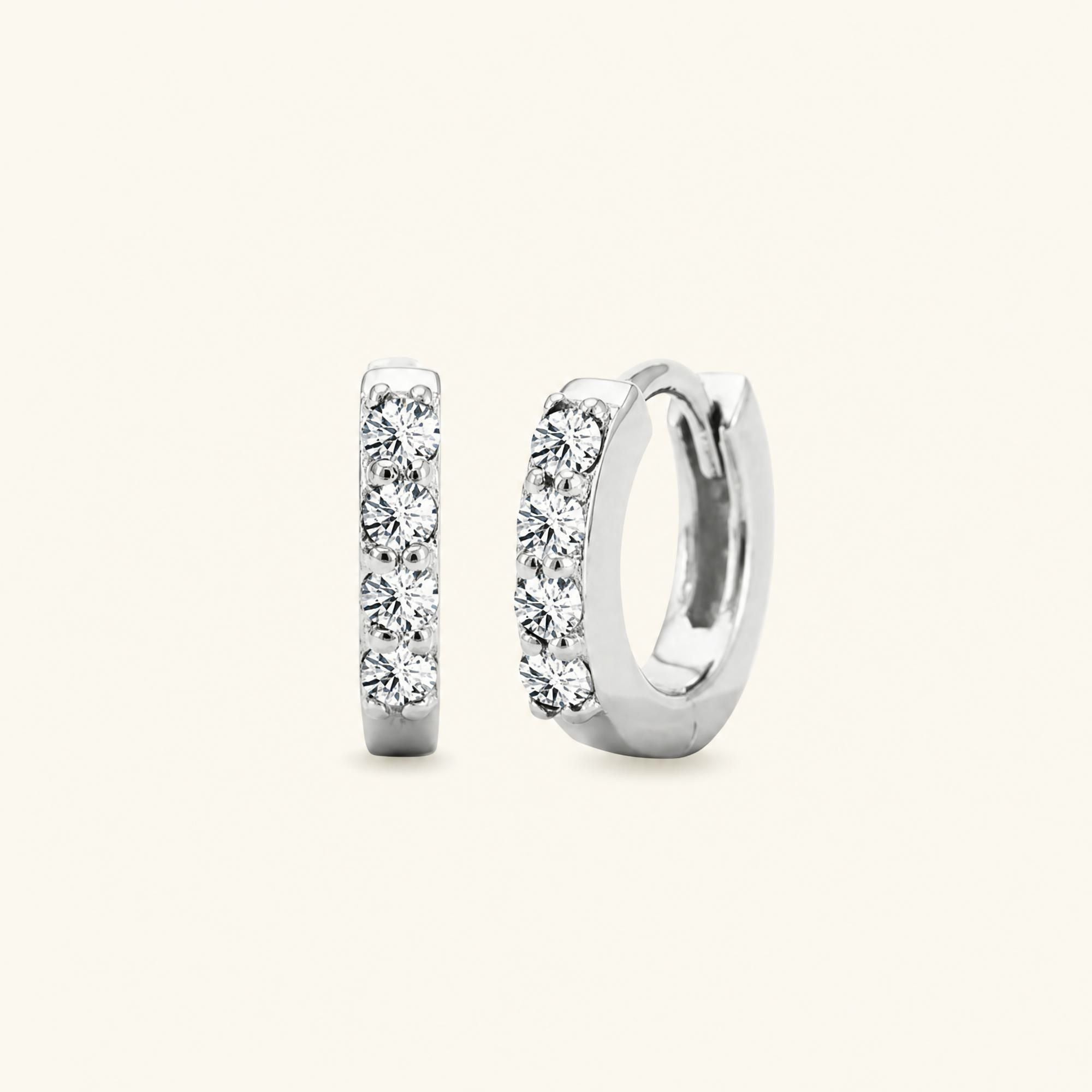 Sumitra hoops diamond - white gold