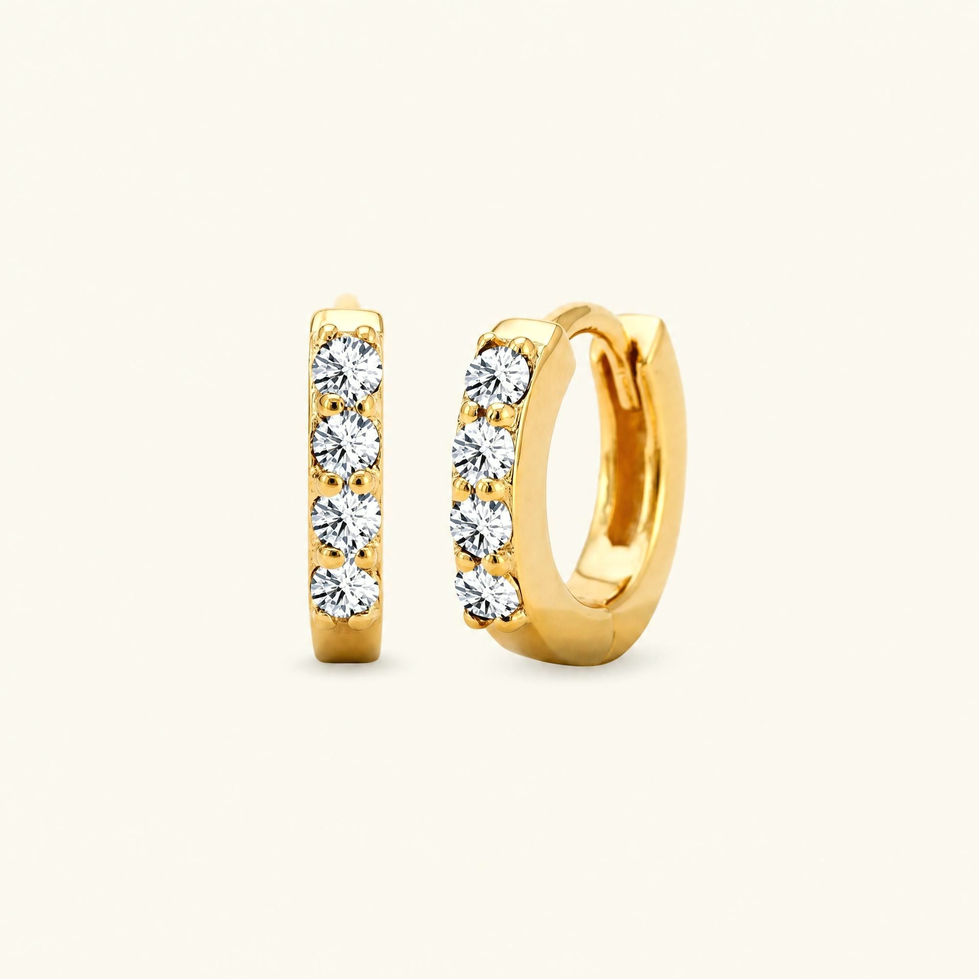 Sumitra hoops diamond - yellow gold