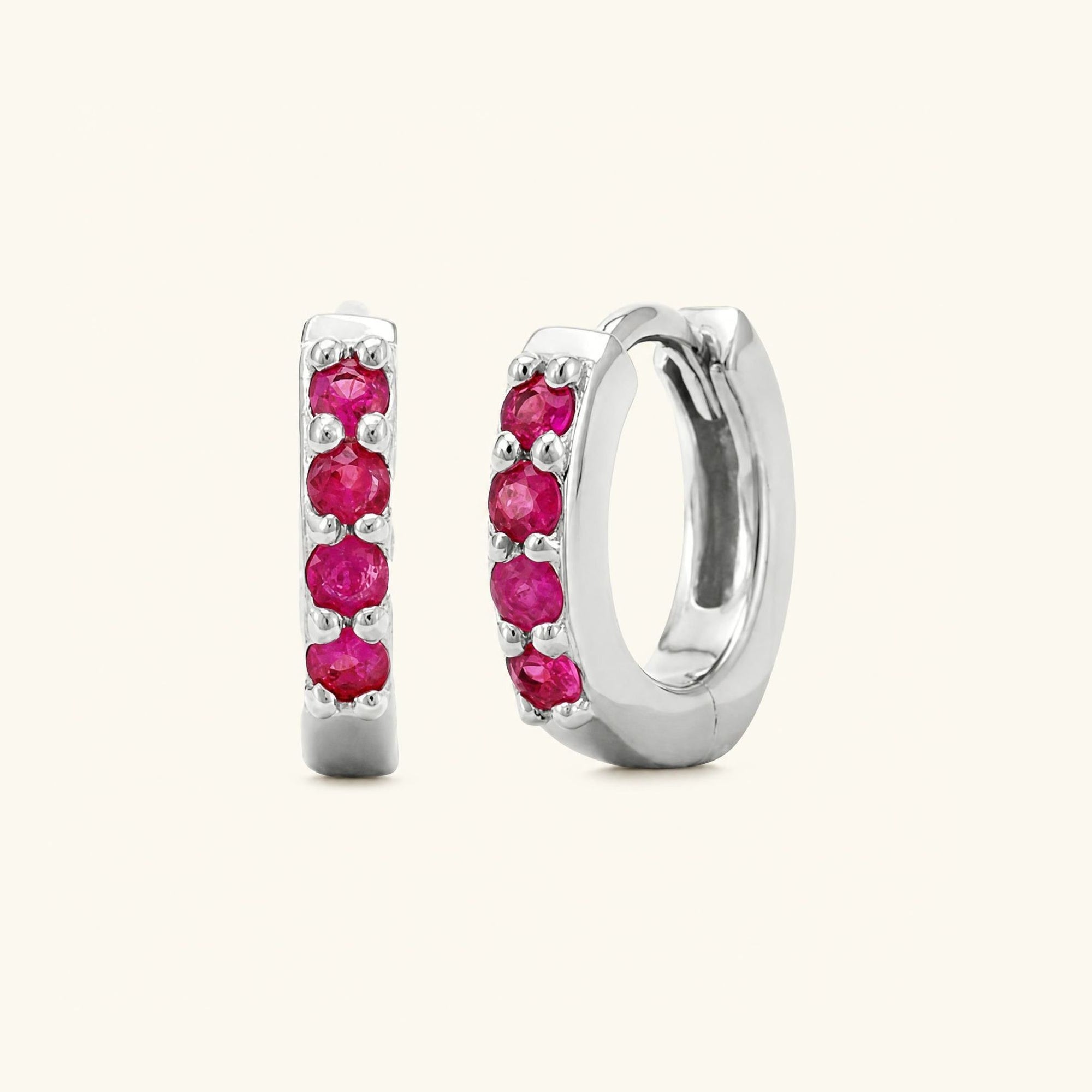 Sumitra hoops Ruby - white gold