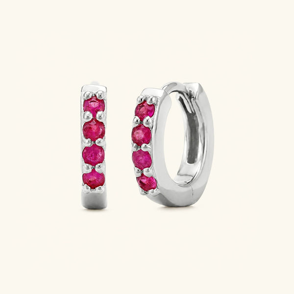 Sumitra hoops Ruby - white gold
