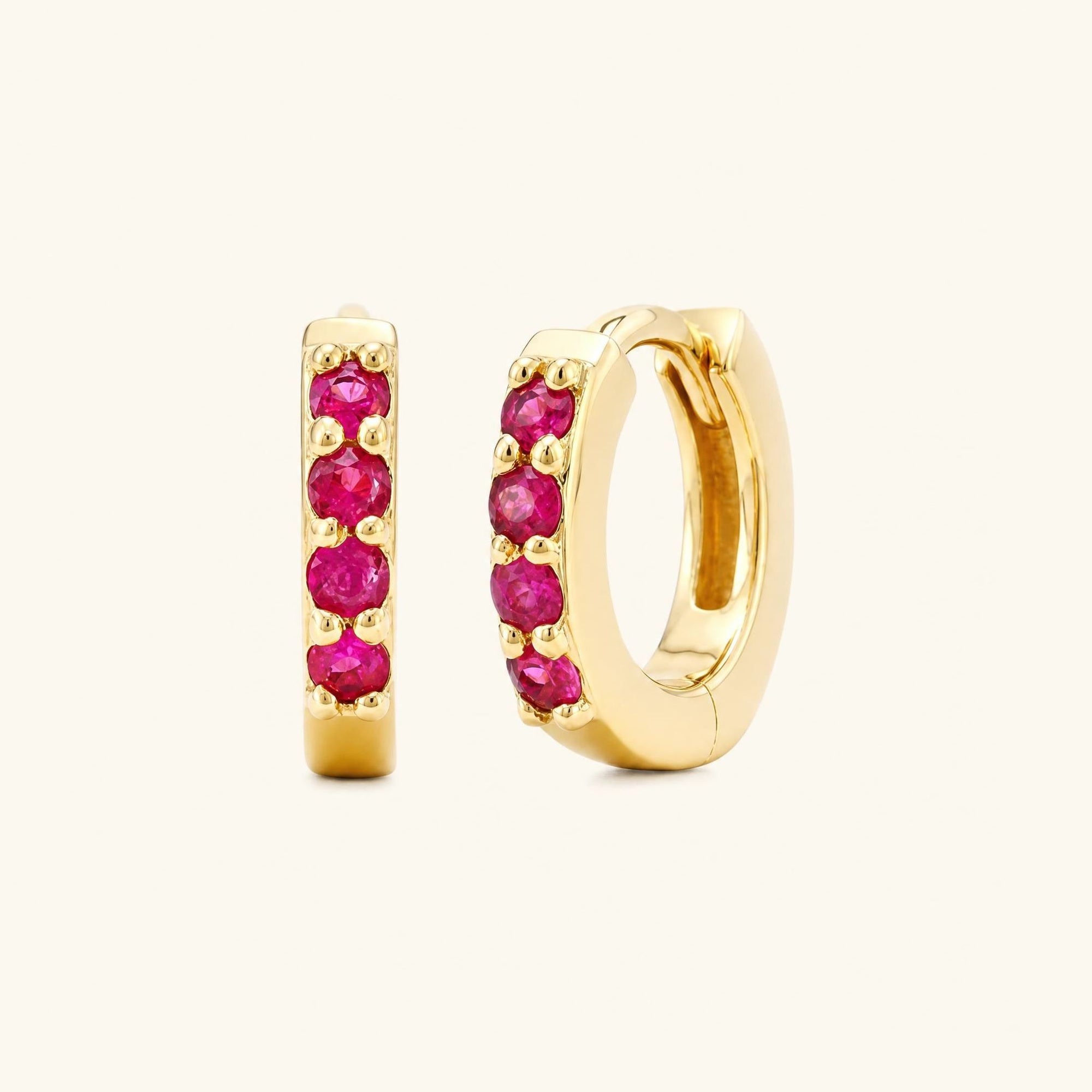 Sumitra hoops Ruby - yellow gold