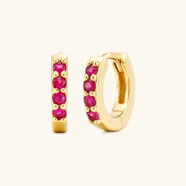 Sumitra hoops Ruby - yellow gold