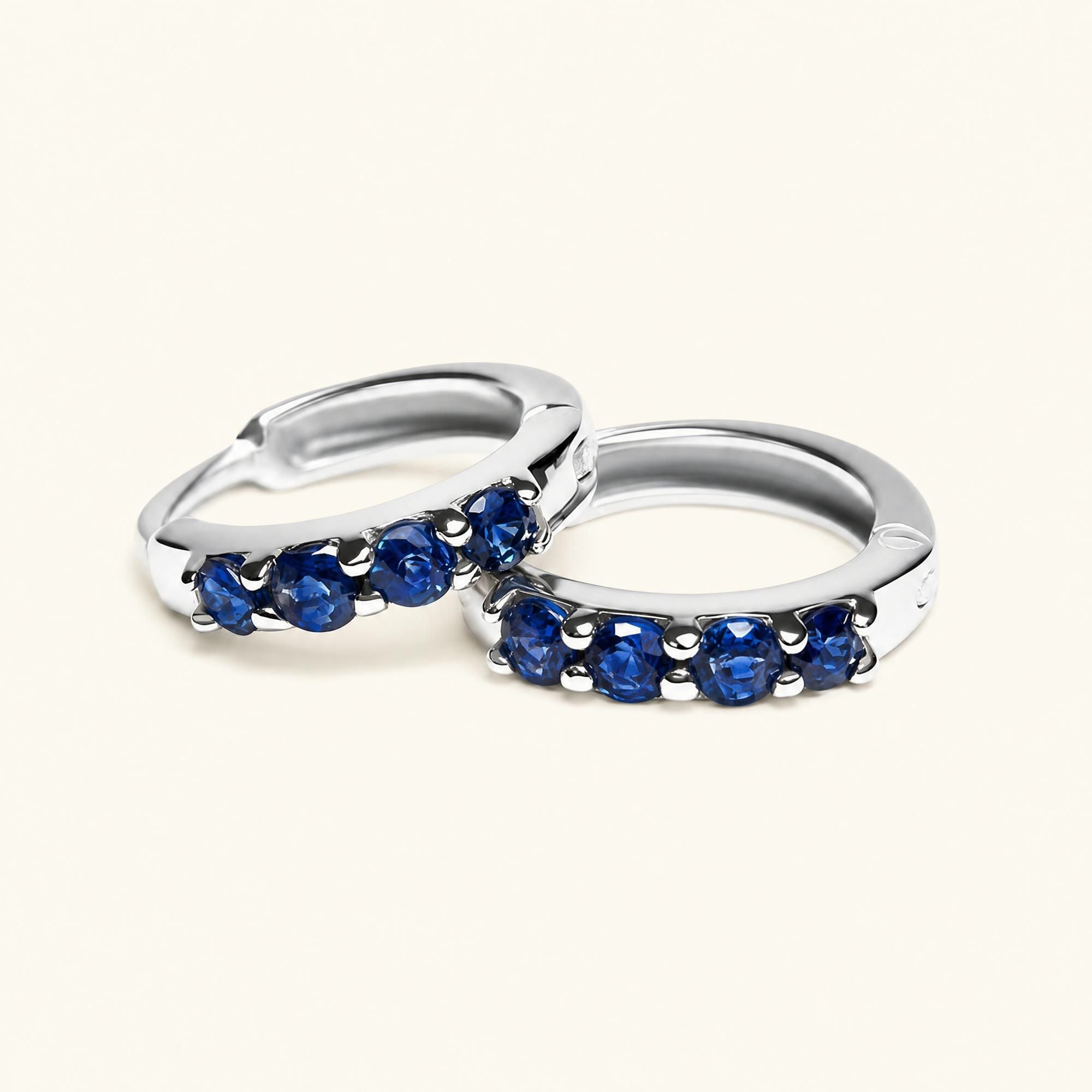 Sumitra hoops Sapphire - white gold