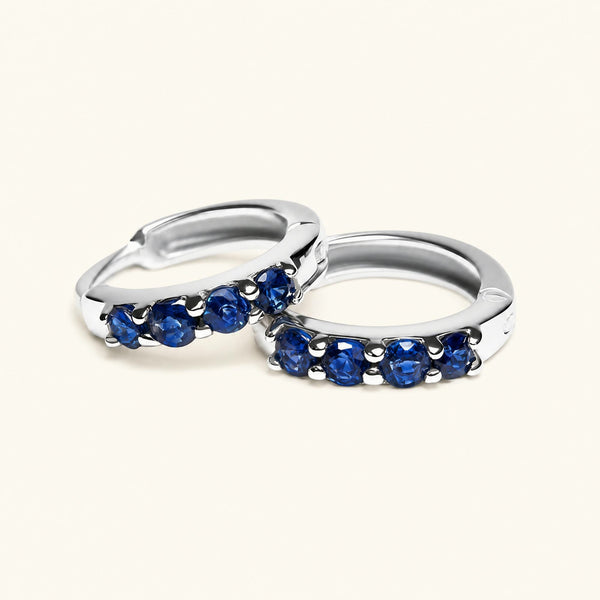 Sumitra hoops Sapphire - white gold