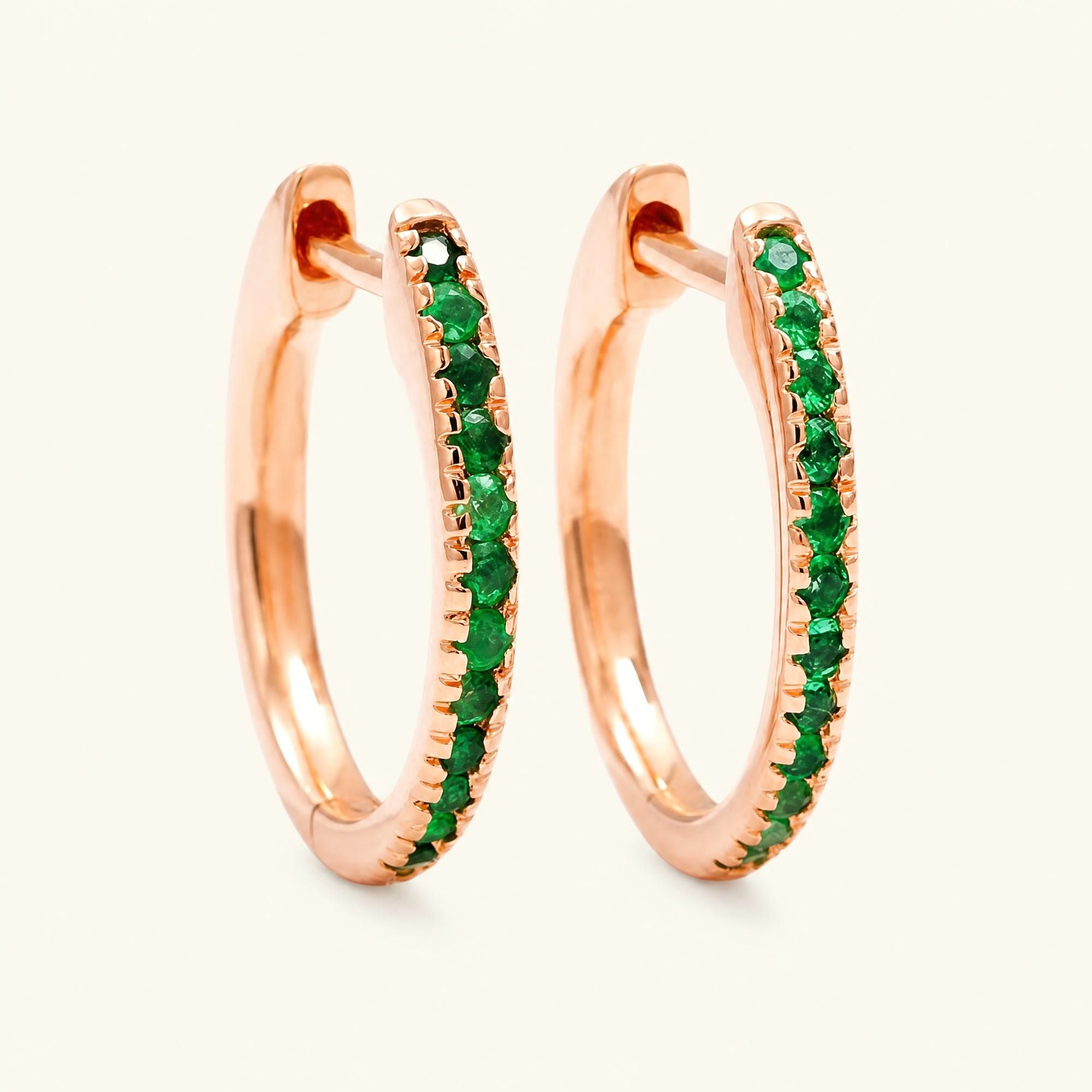Ujala hoops Emerald - rose gold