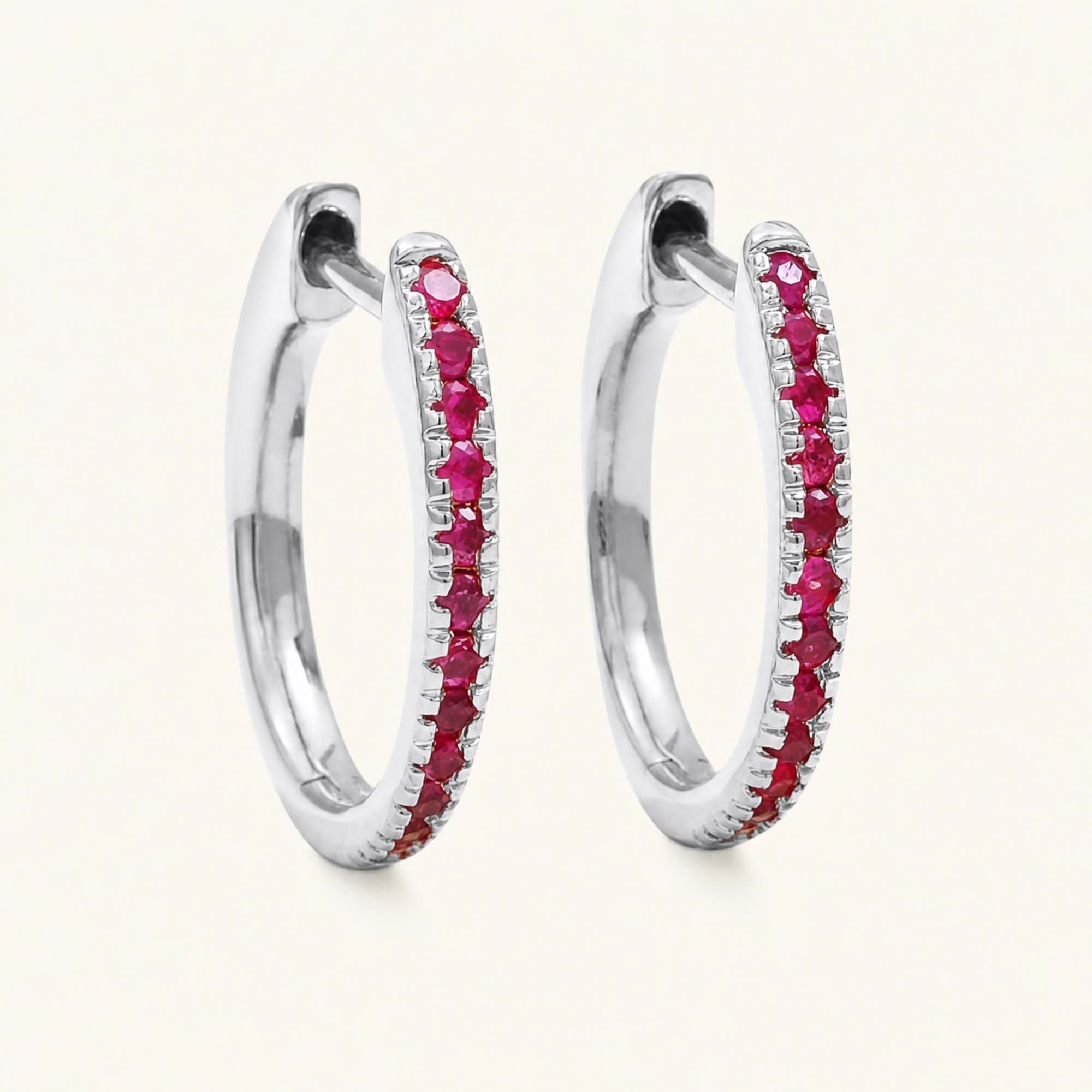 Ujala hoops Ruby - white gold
