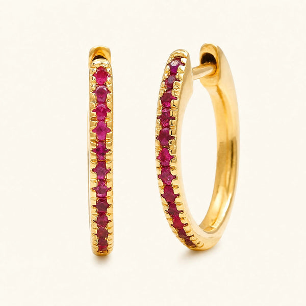 Ujala hoops Ruby - yellow gold