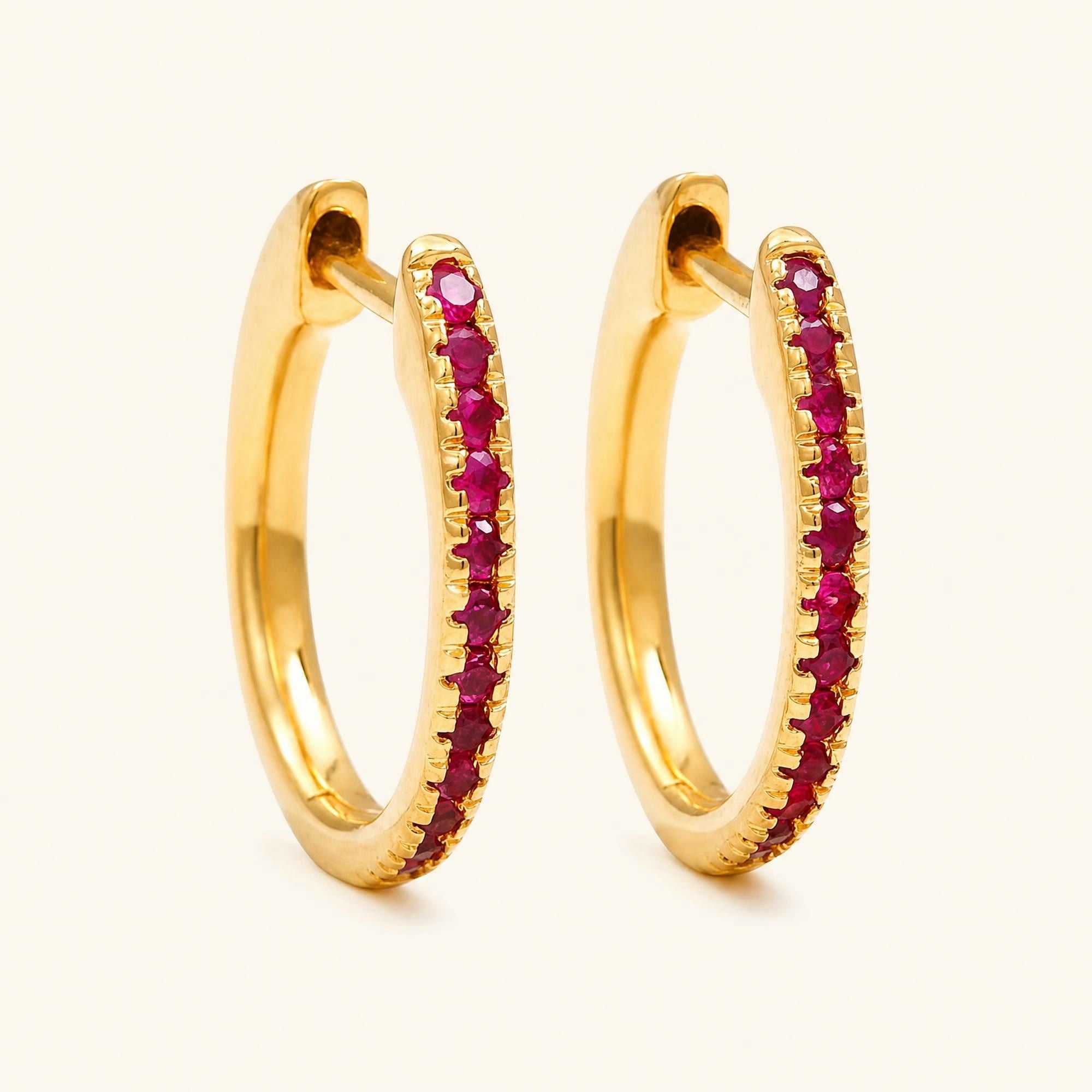 Ujala hoops Ruby - yellow gold