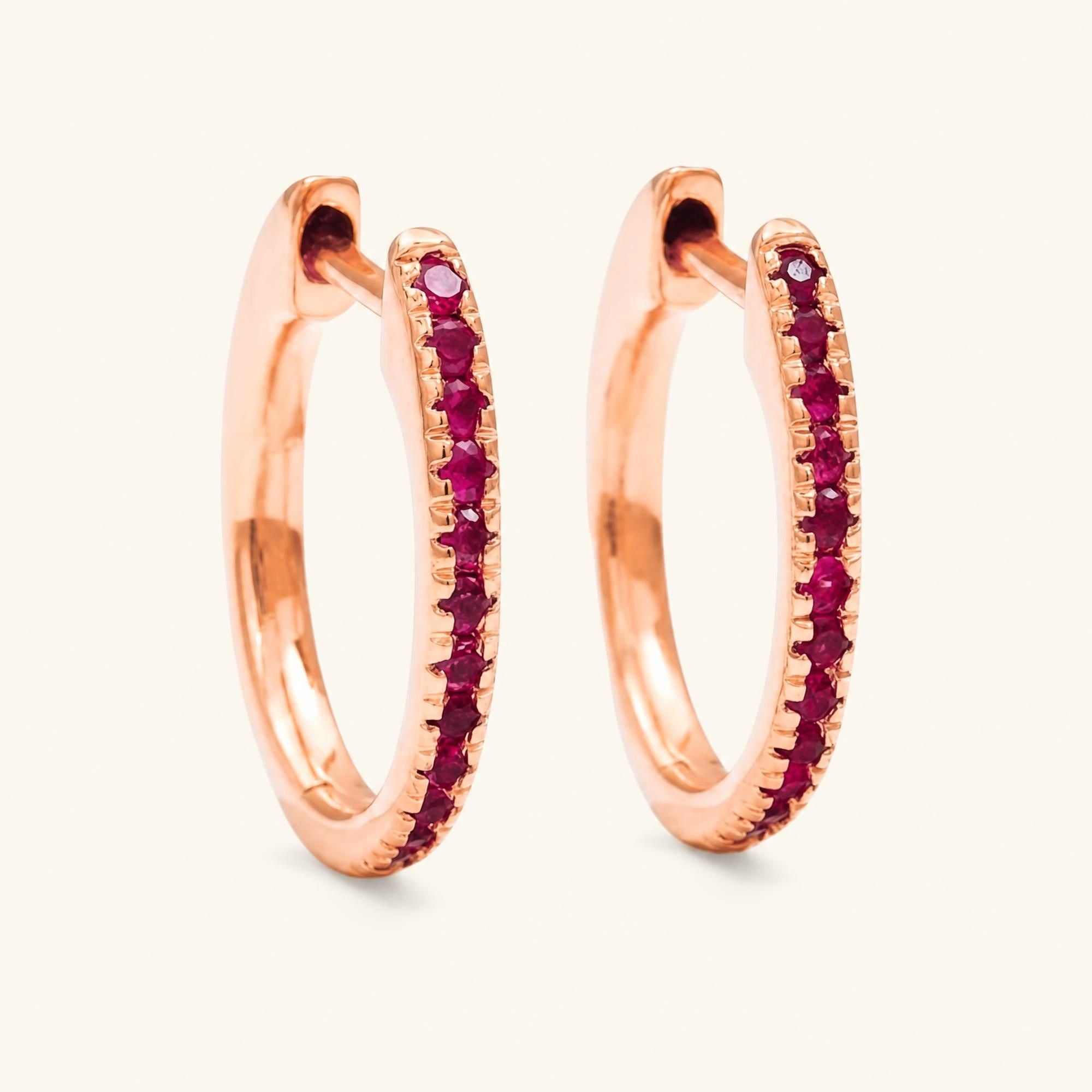 Ujala hoops Ruby - rose gold