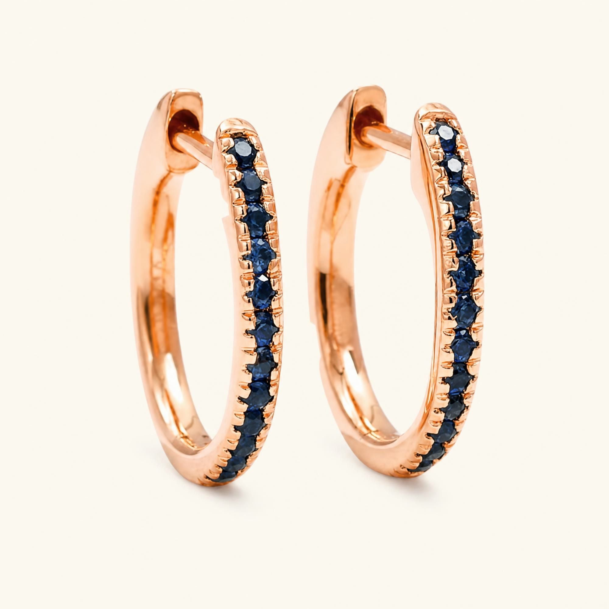 Ujala hoops Sapphire - rose gold