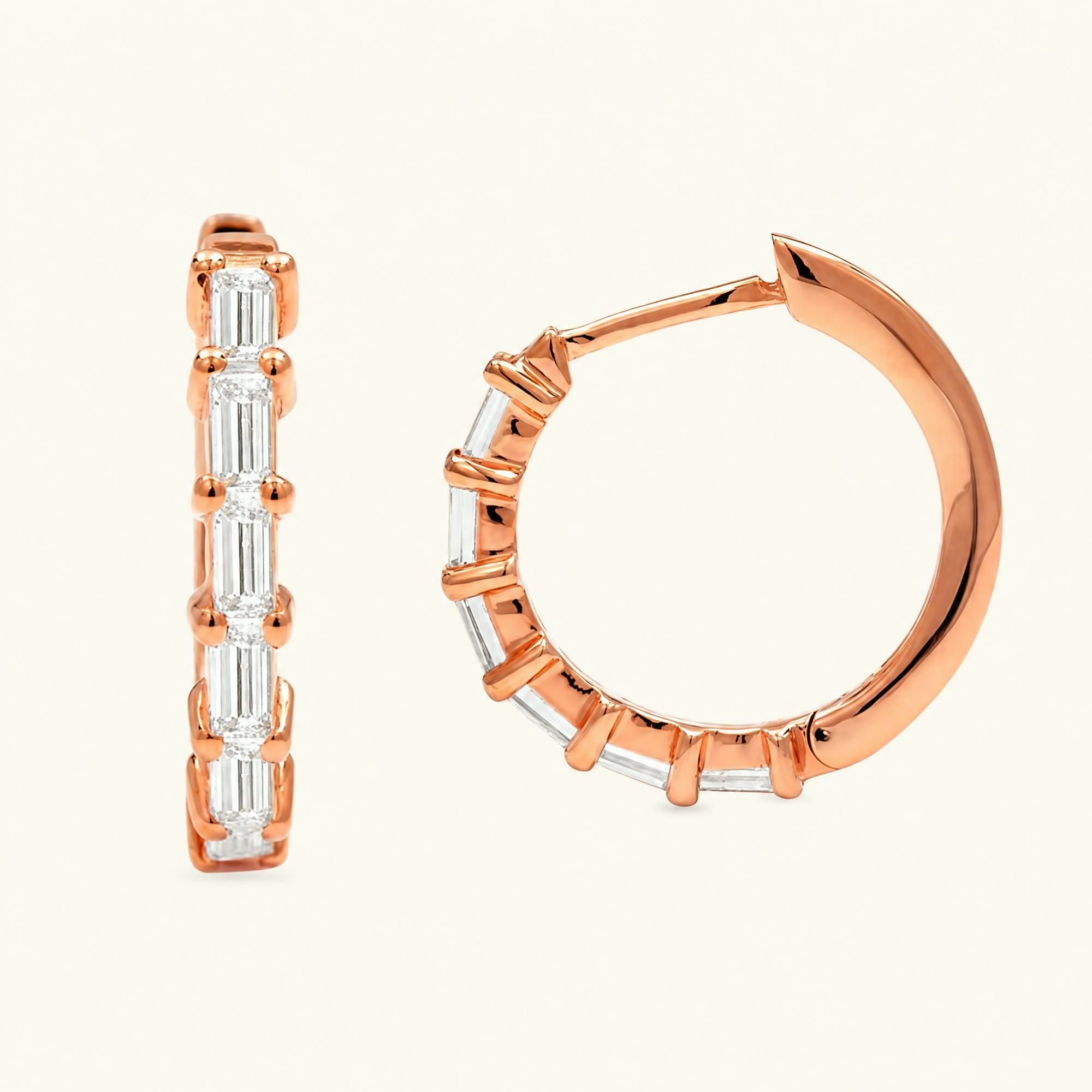 Yatra hoops diamond - rose gold